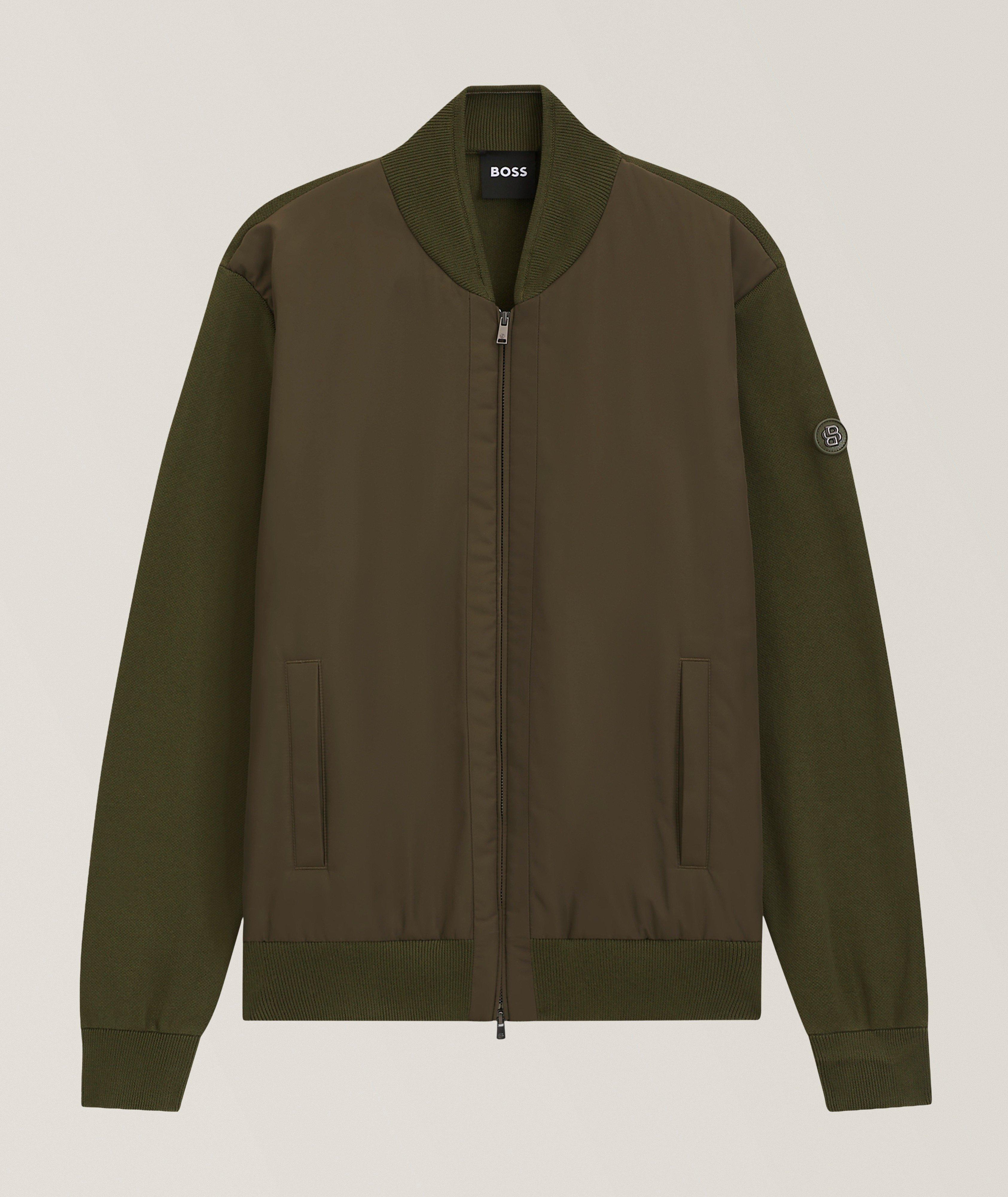 BOSS Levaio Cotton-Knit Hybrid Bomber 