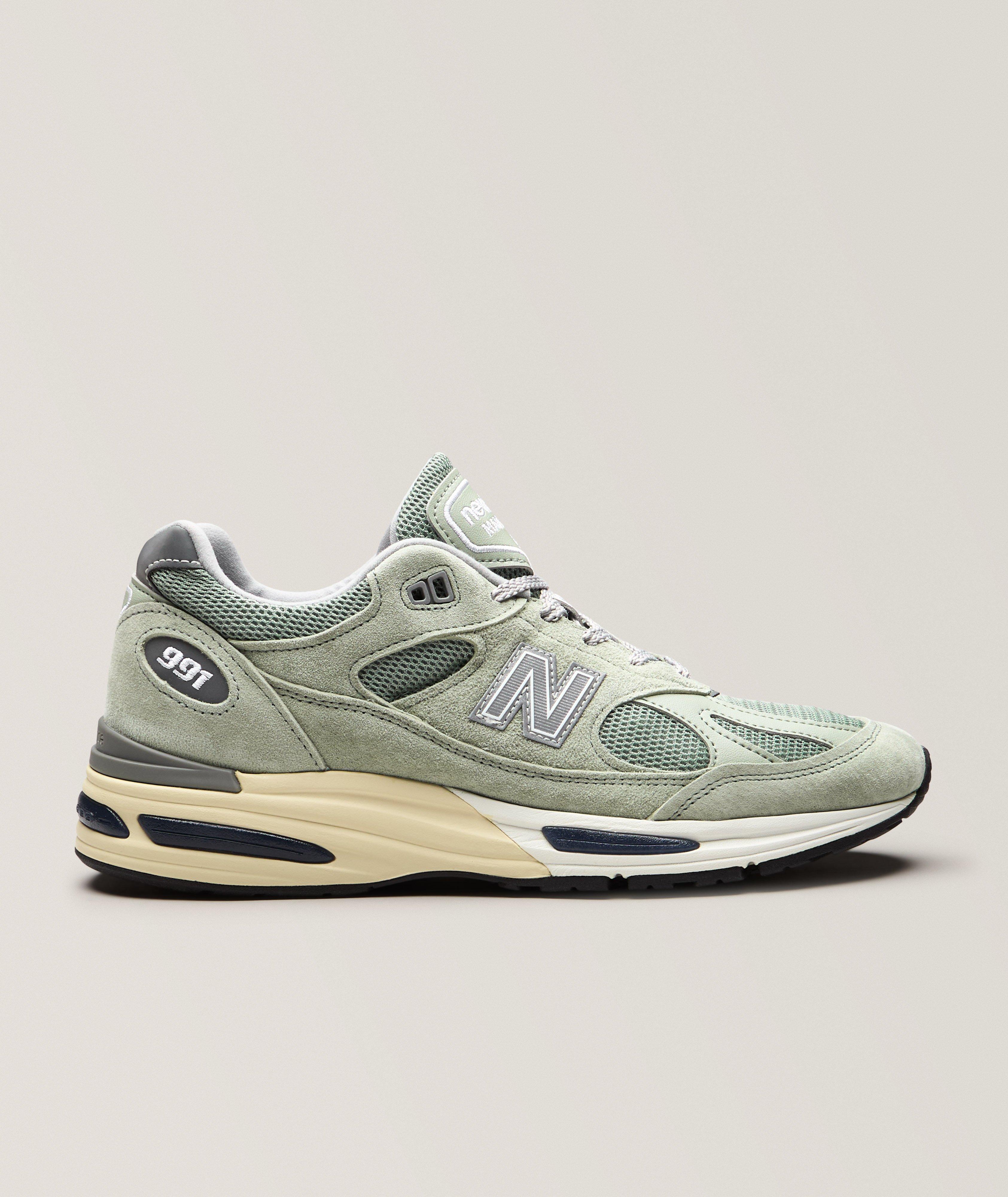 New Balance Made in UK 991v2 Suede & Mesh Sneakers