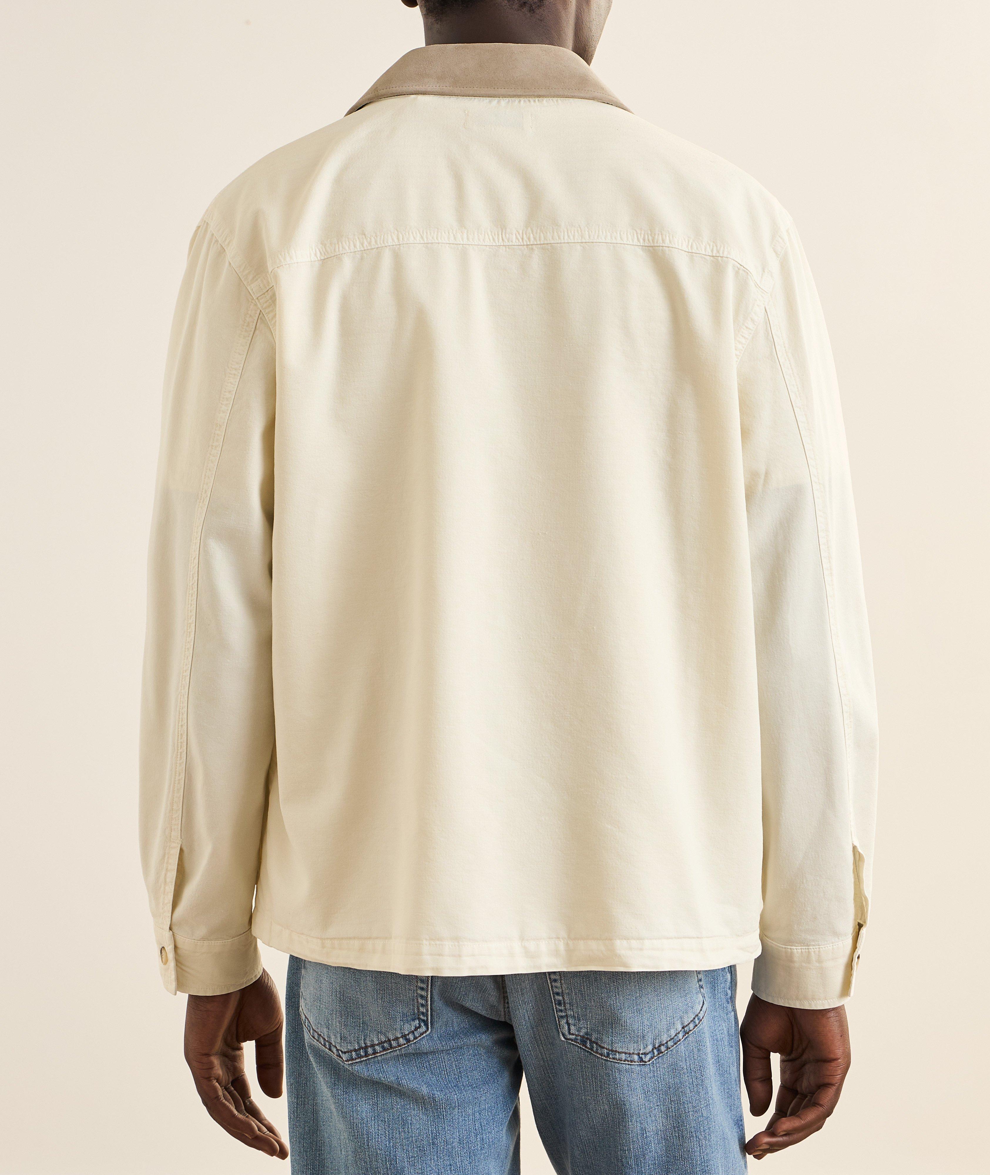 Suede-Collar Cotton Canvas Jacket image 2