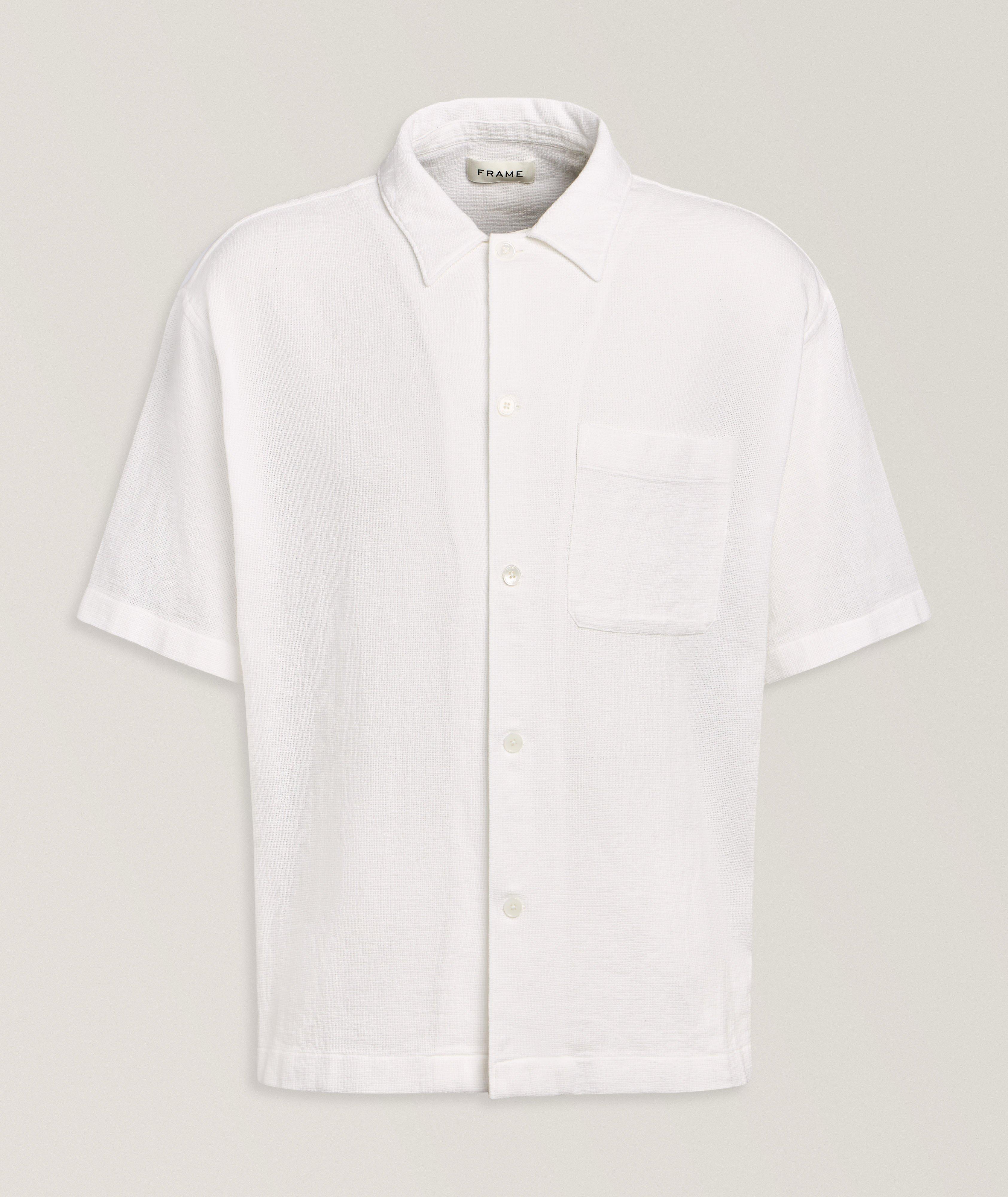 Frame Open Weave Cotton Pocket Shirt