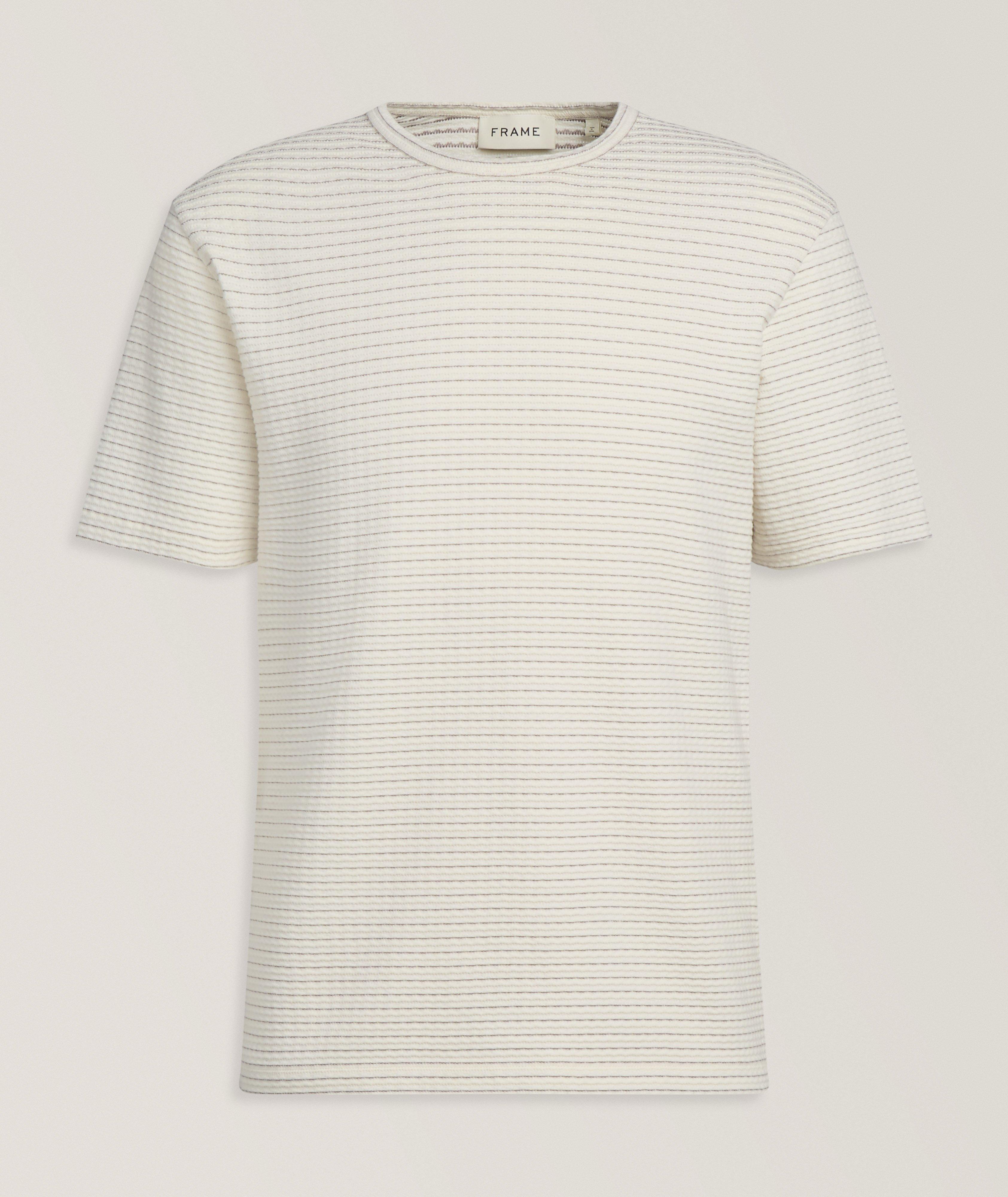 Frame Jacquard Striped Cotton T-Shirt