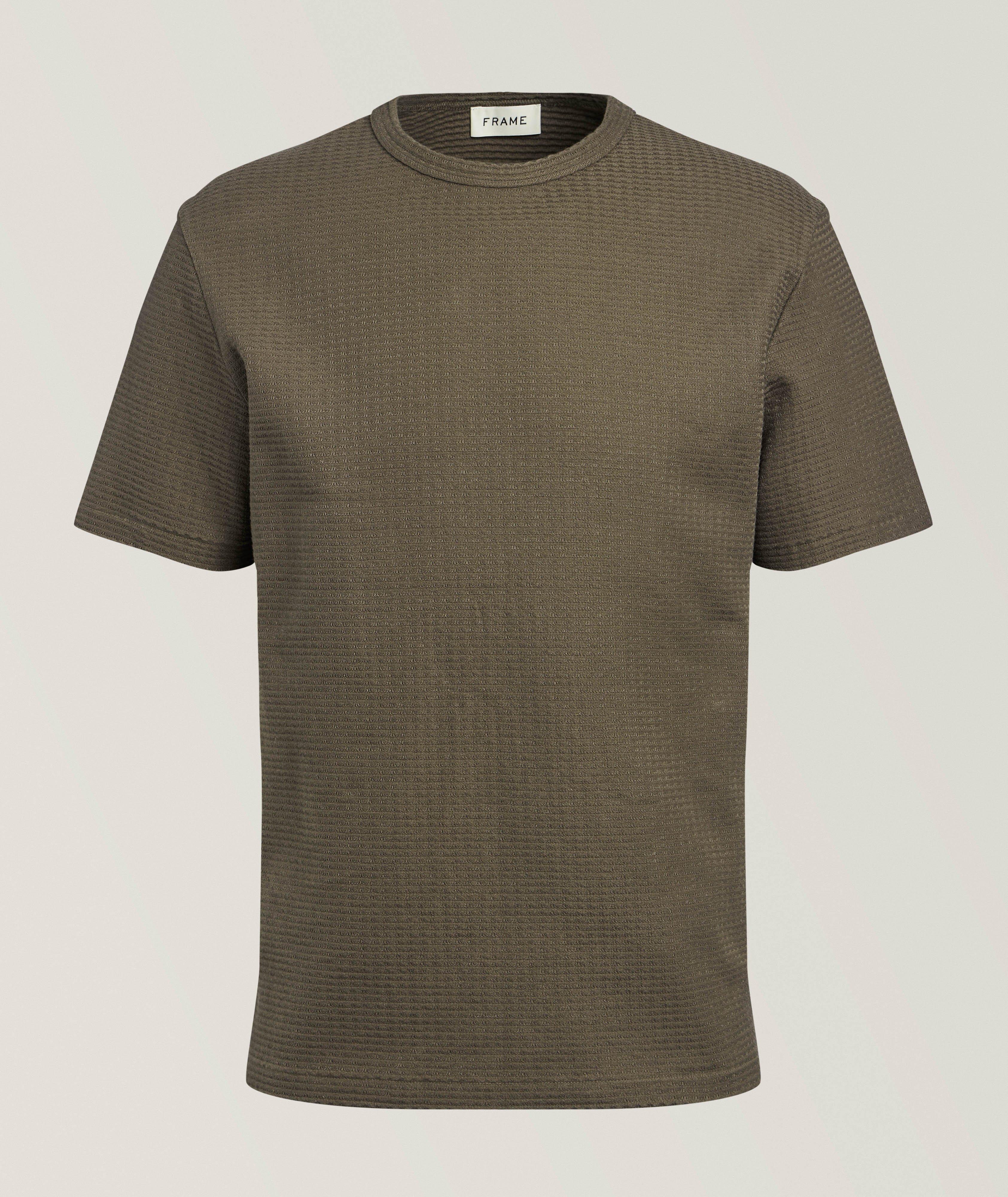 Frame Jacquard Striped Cotton T-Shirt