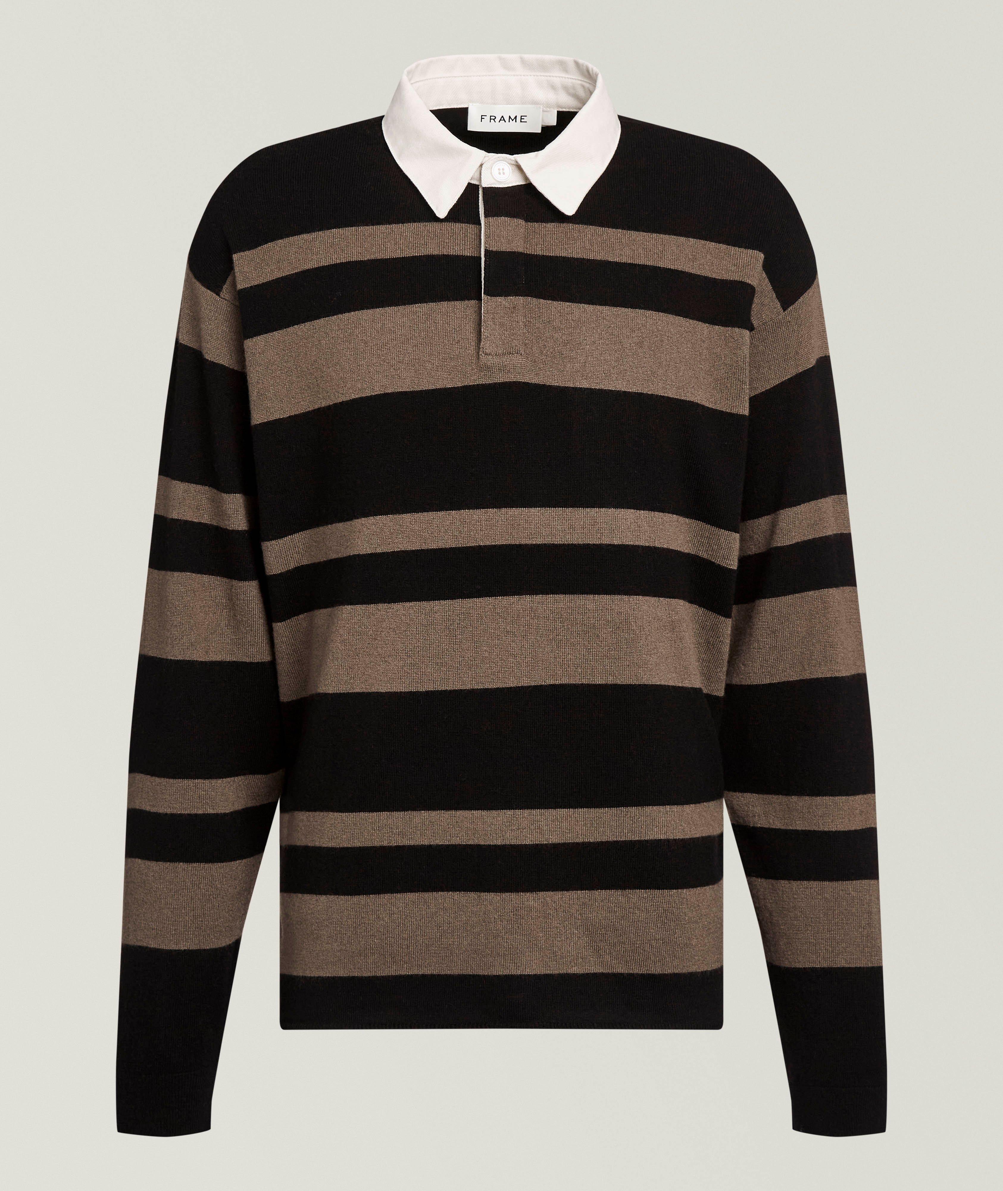 Frame FRME BRWN STRIPE RUGBY POLO