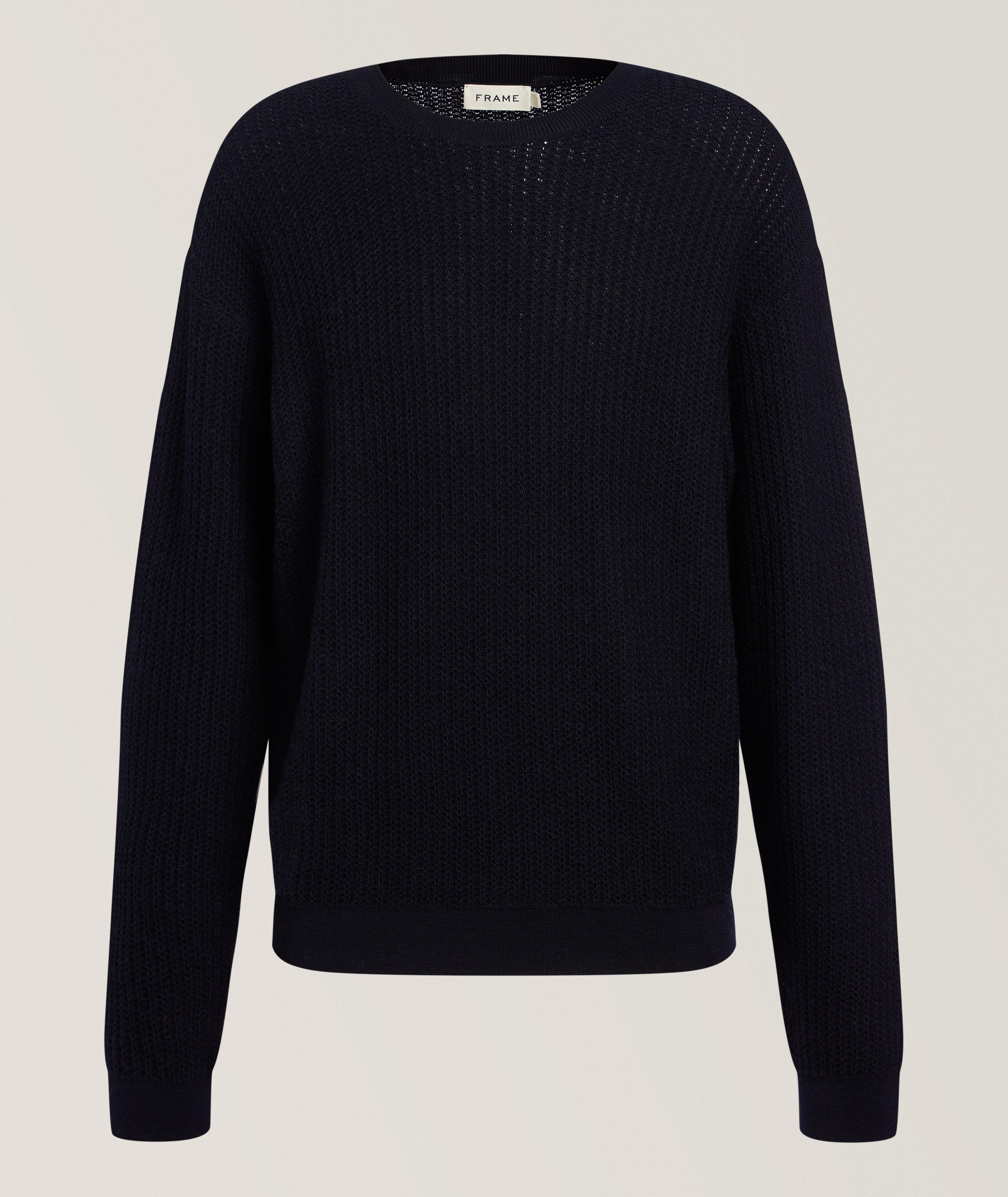 Frame Textured Wool Crewneck Sweater