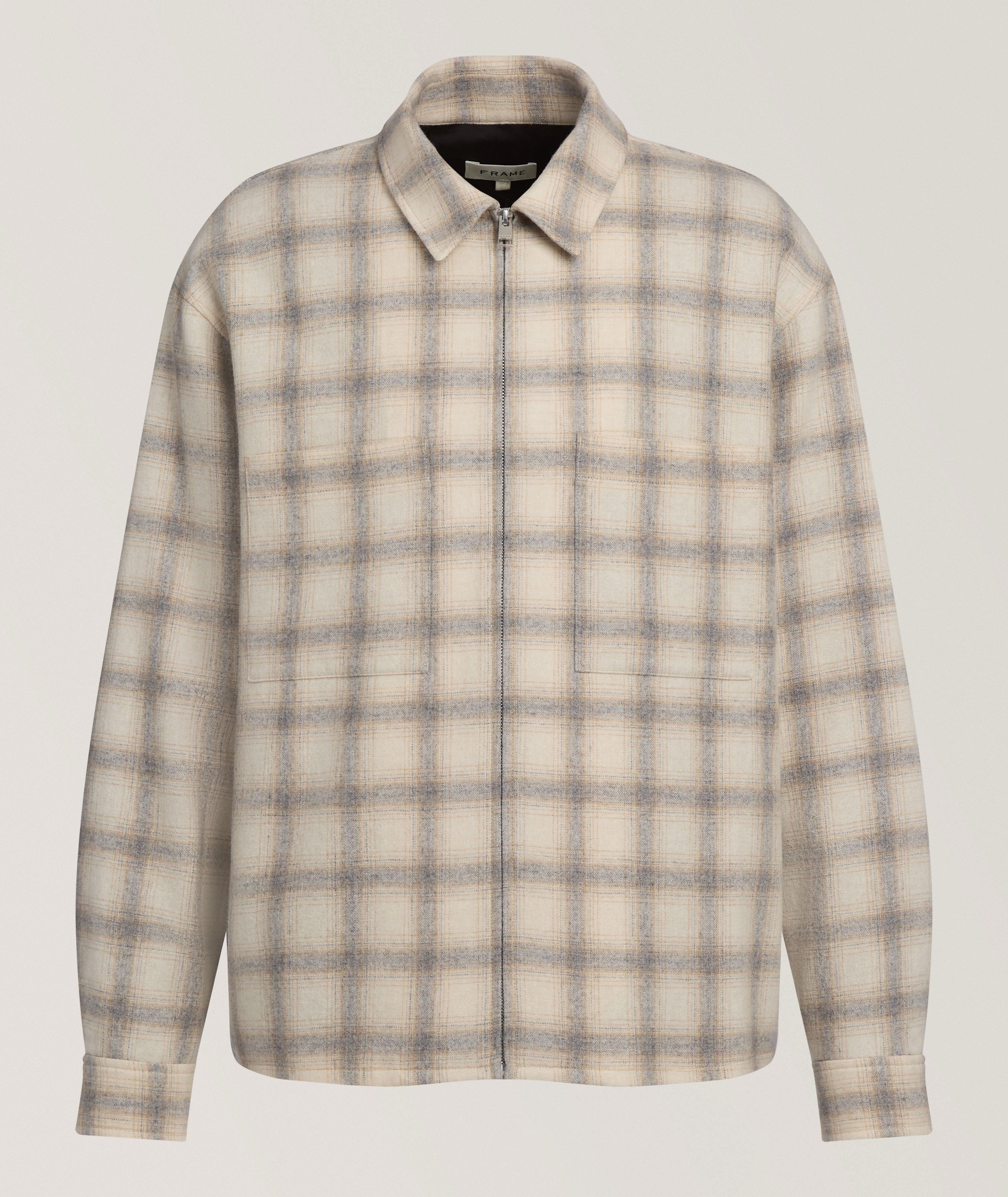 Frame Plaid Virgin Wool-Blend Zip Jacket