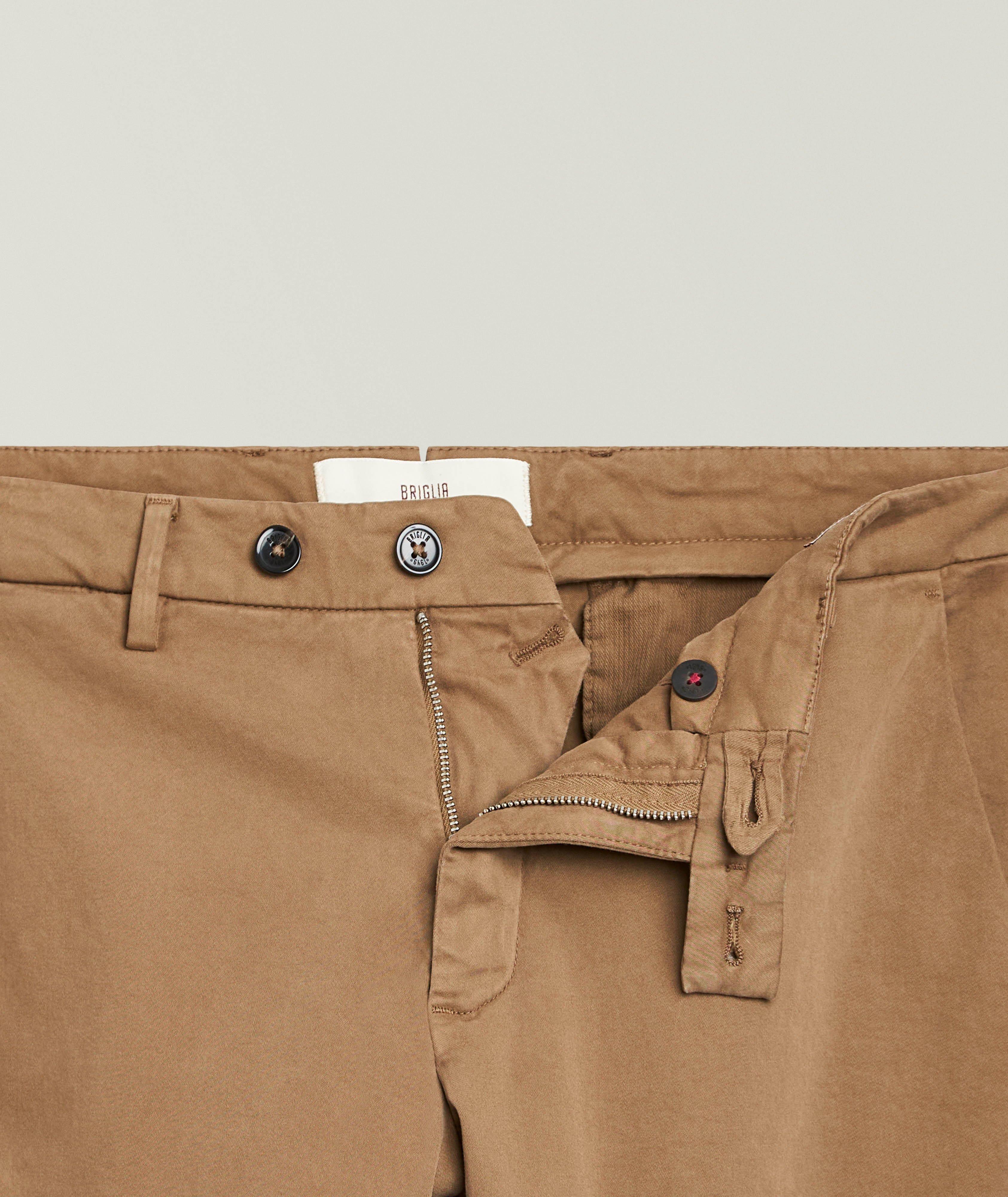 Flat-Front Stretch-Cotton Pants image 1