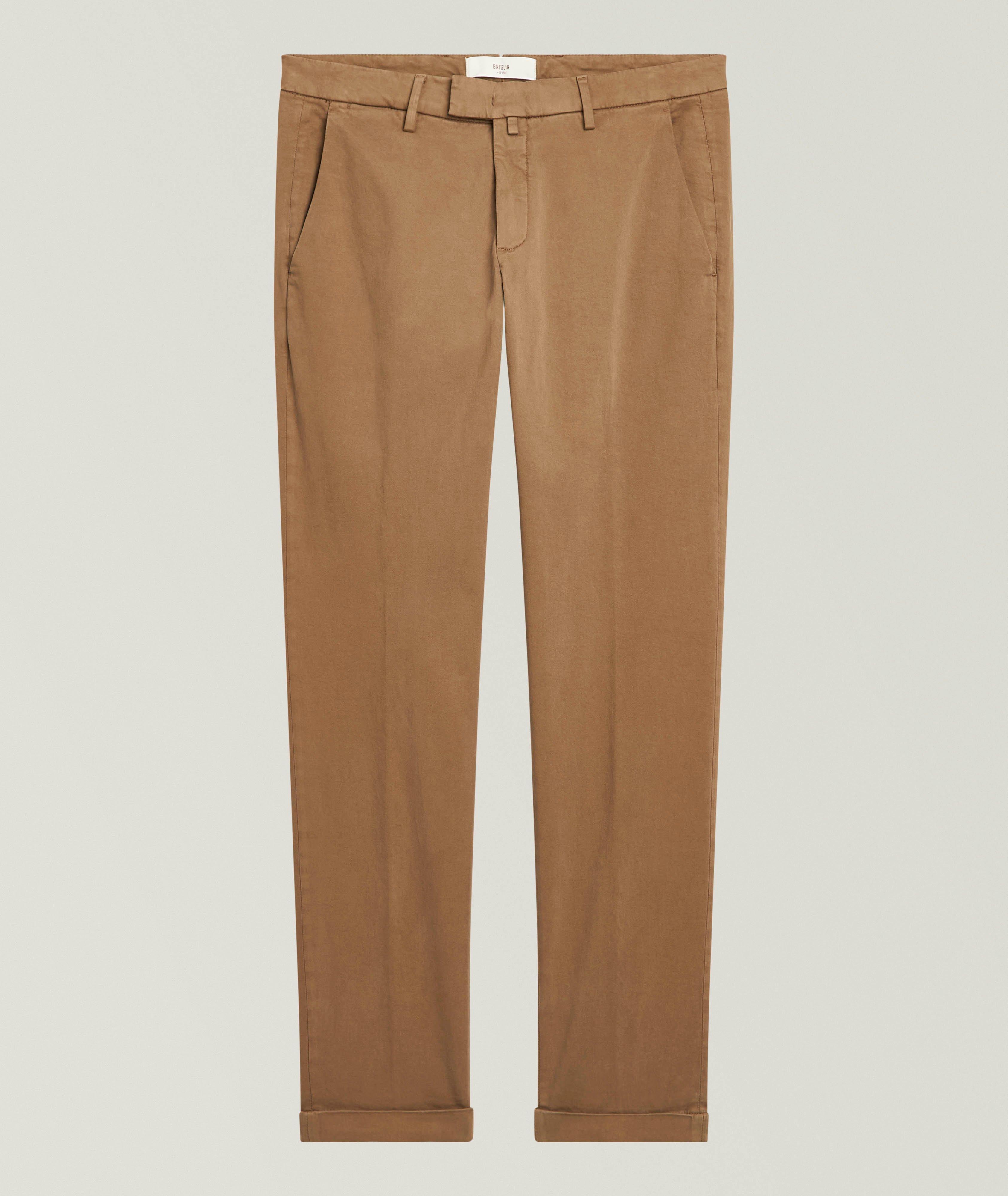 Flat-Front Stretch-Cotton Pants image 0