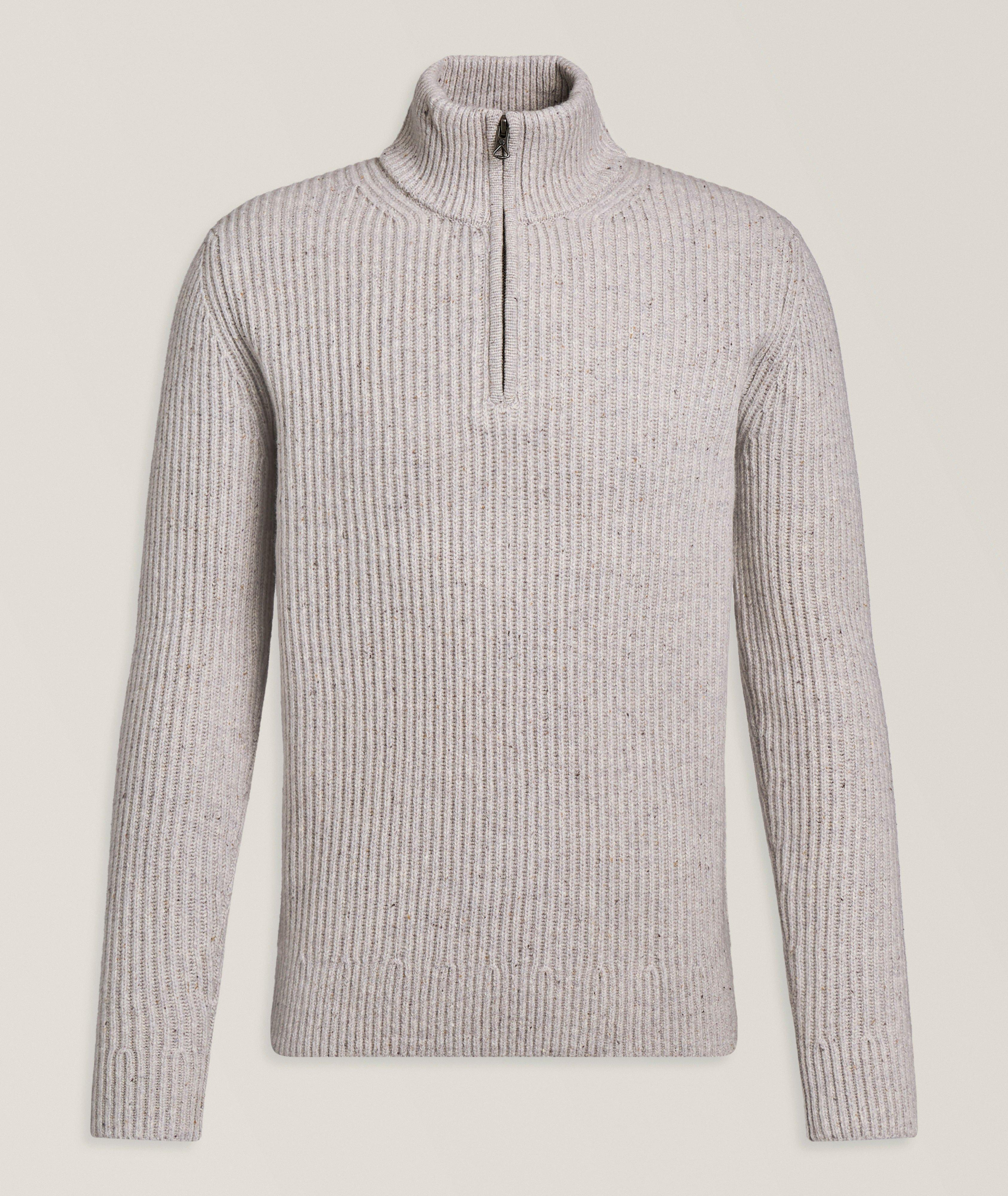 Reigning Champ Kenny Wool Ribbed Quarter-Zip Sweater