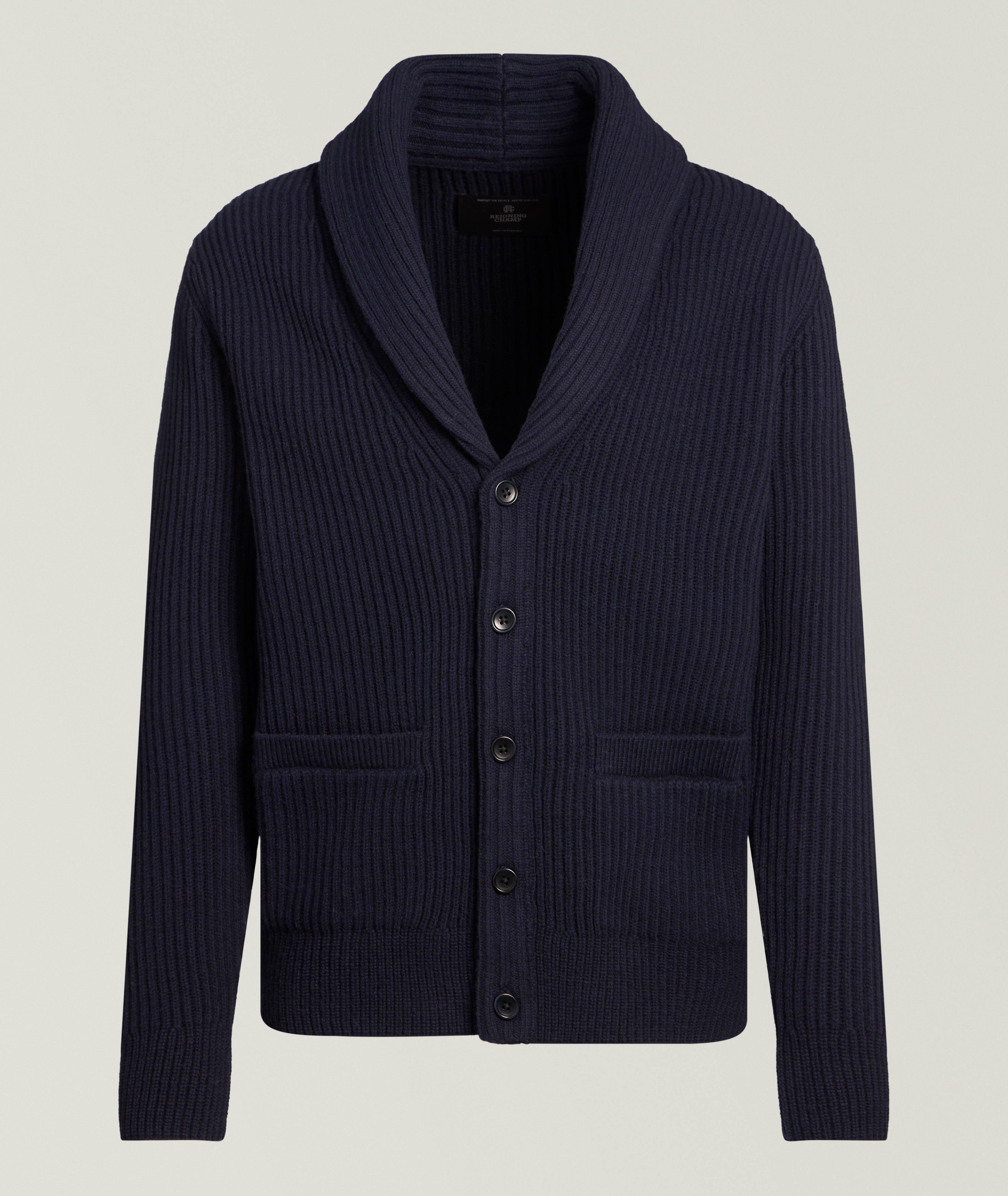 Reigning Champ Kenny Merino Wool Ribbed Shawl Cardigan