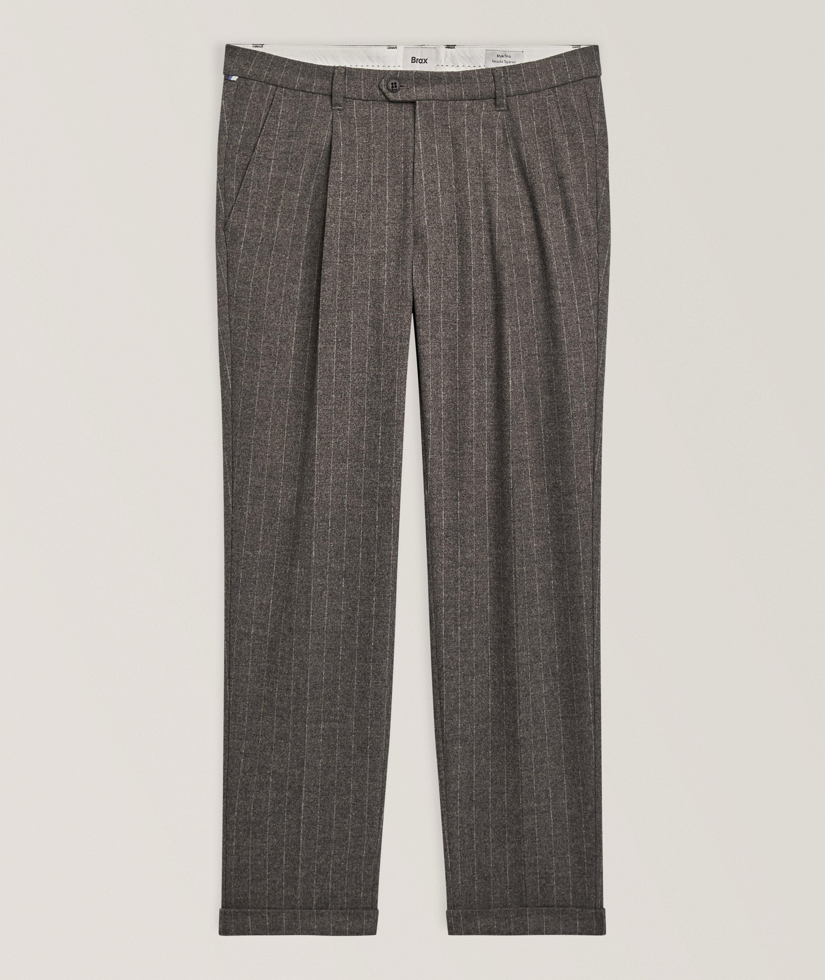 Brax Tino Striped Flannel Tapered Pants