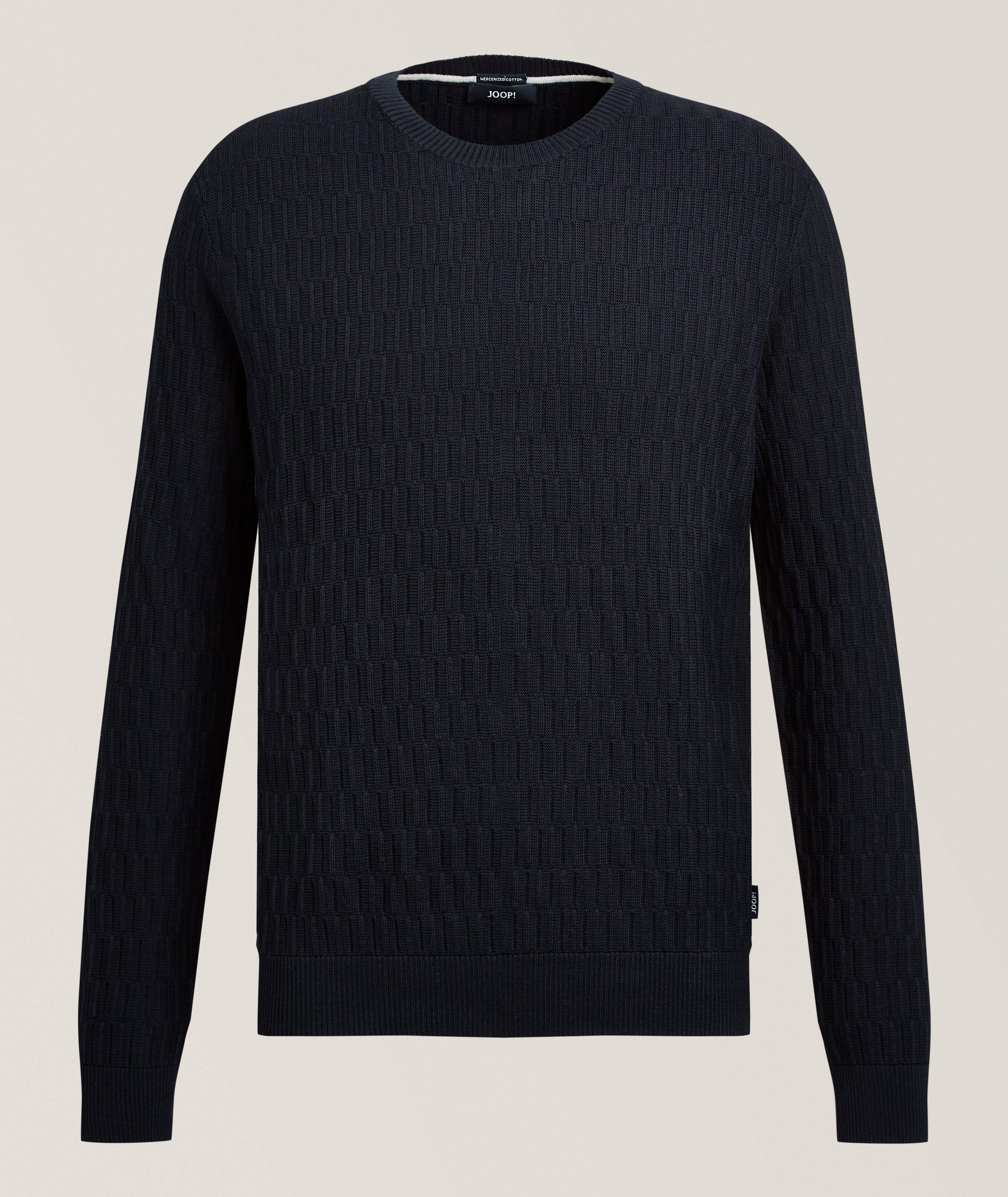 JOOP! Pull tricot-grille coton mercerisé