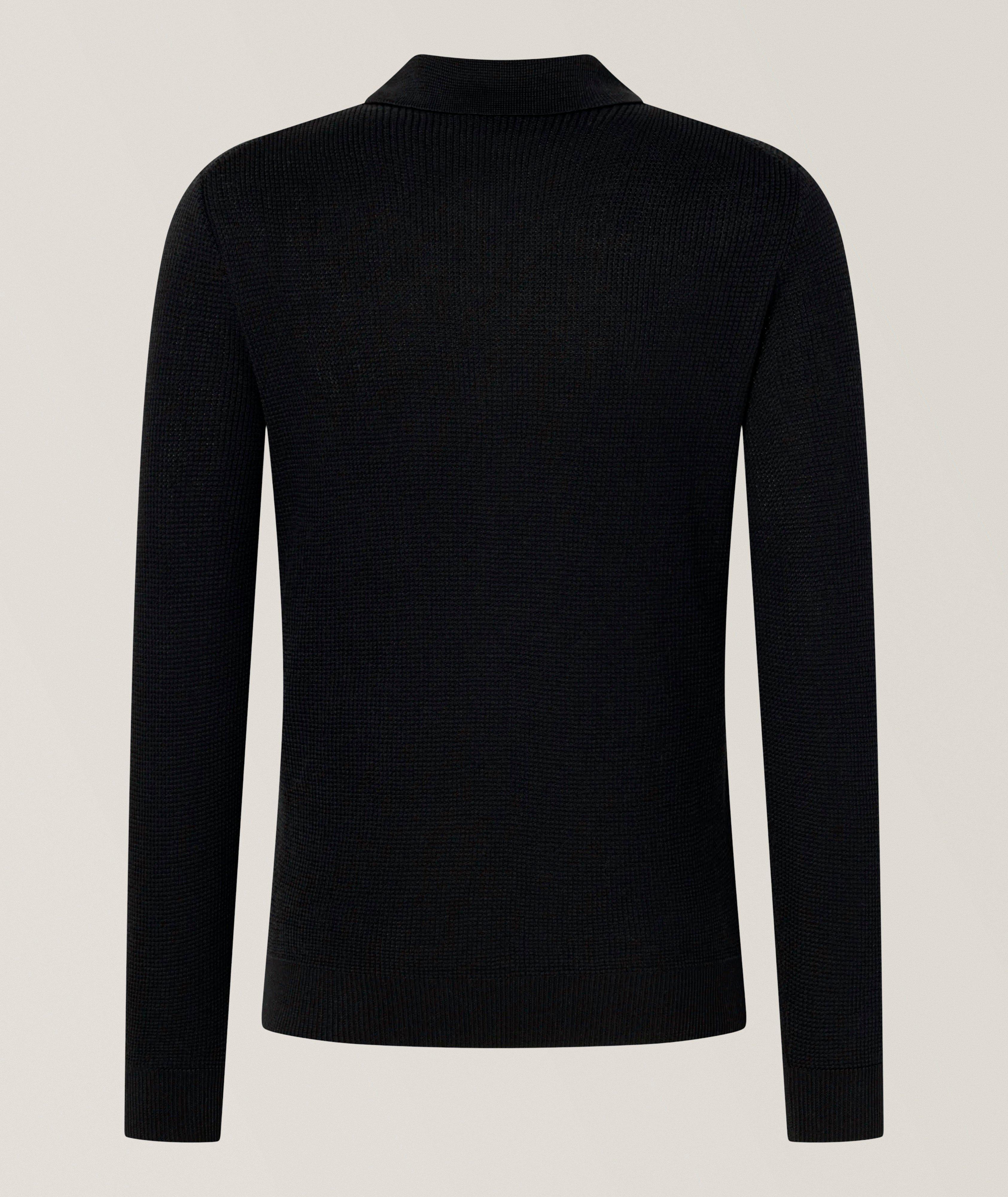 Pull polo tricot gaufré image 1