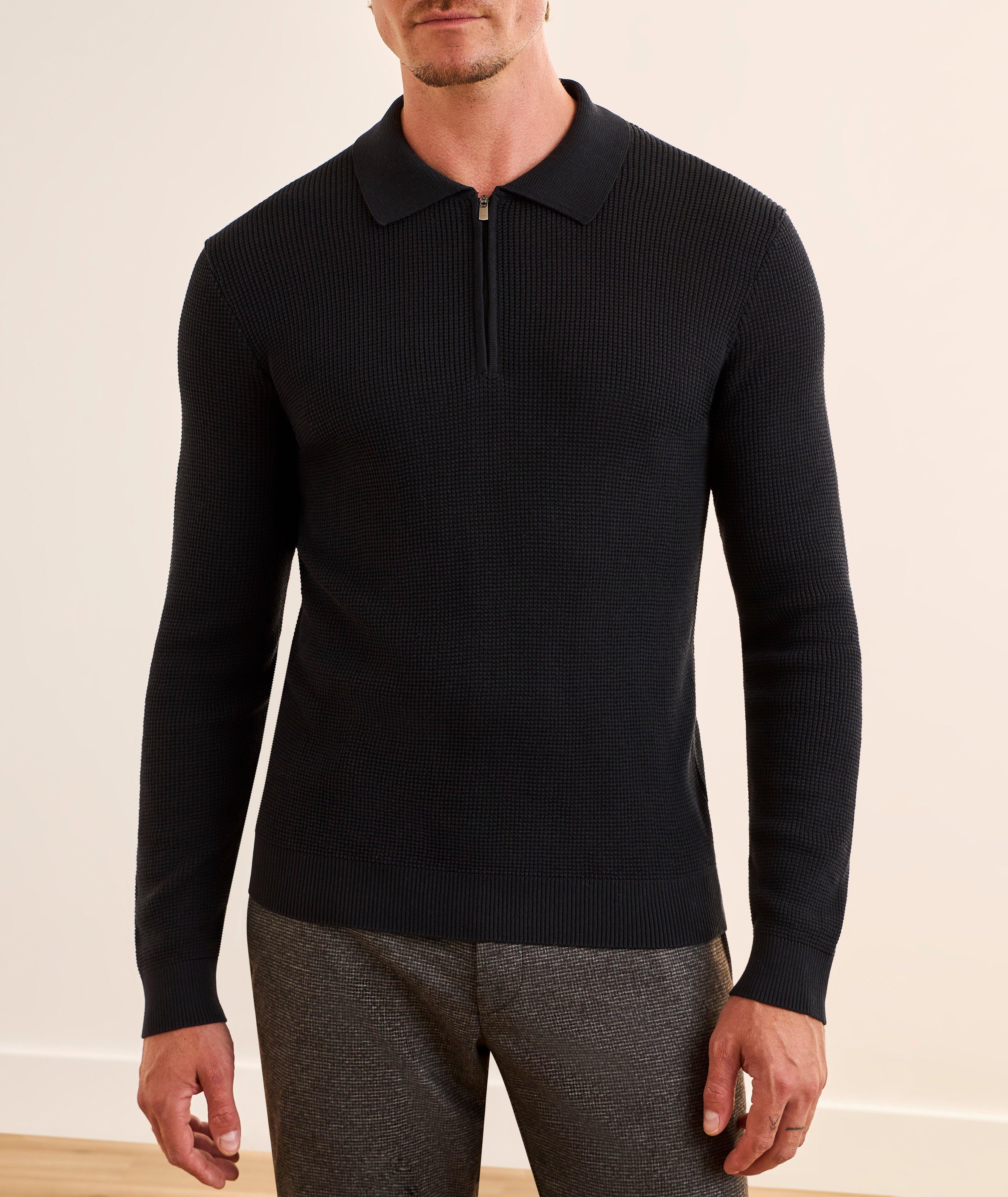 Pull polo tricot gaufré image 2