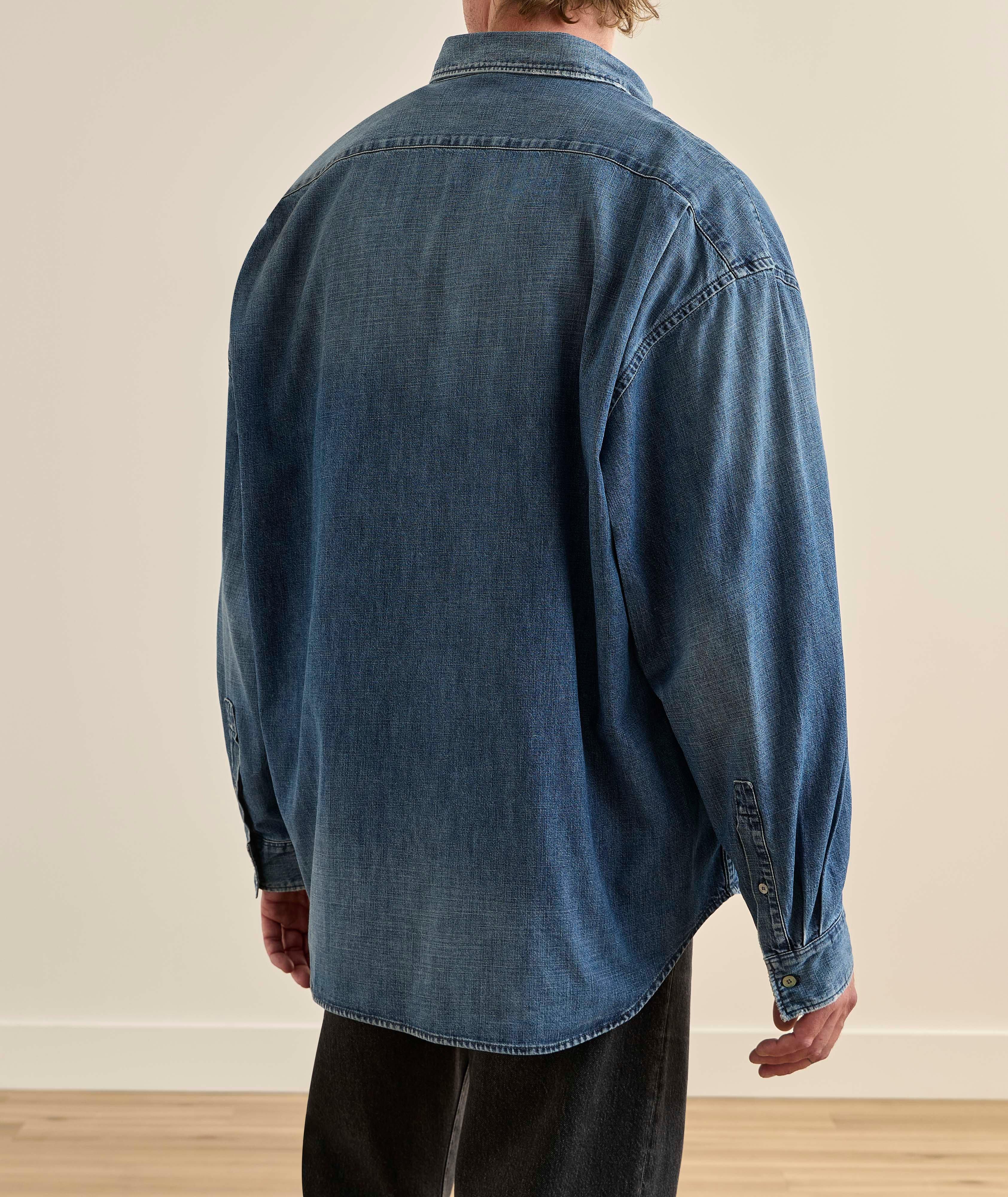 Oversized Garment-Dyed Denim Shirt image 2