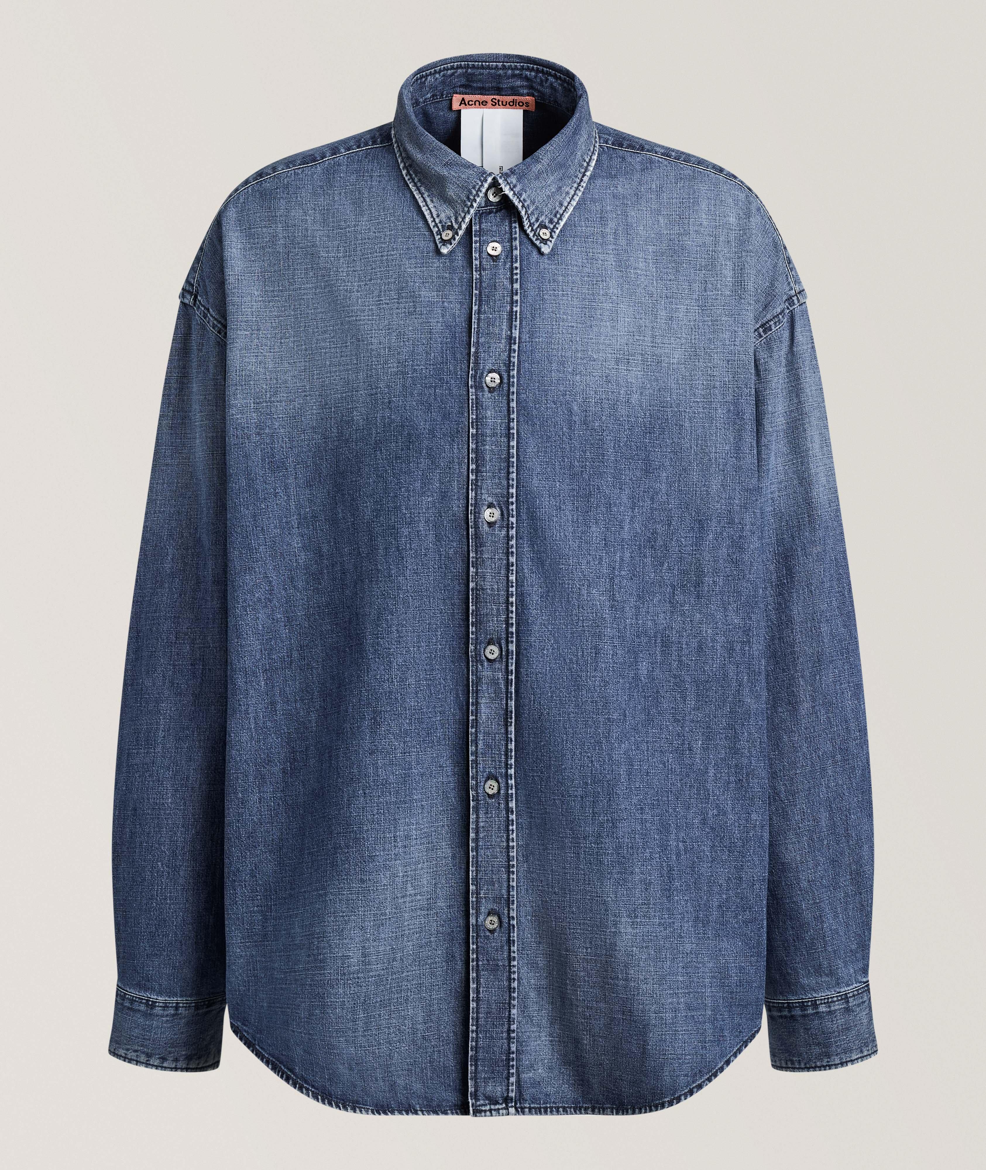 Acne Studios Oversized Garment-Dyed Denim Shirt