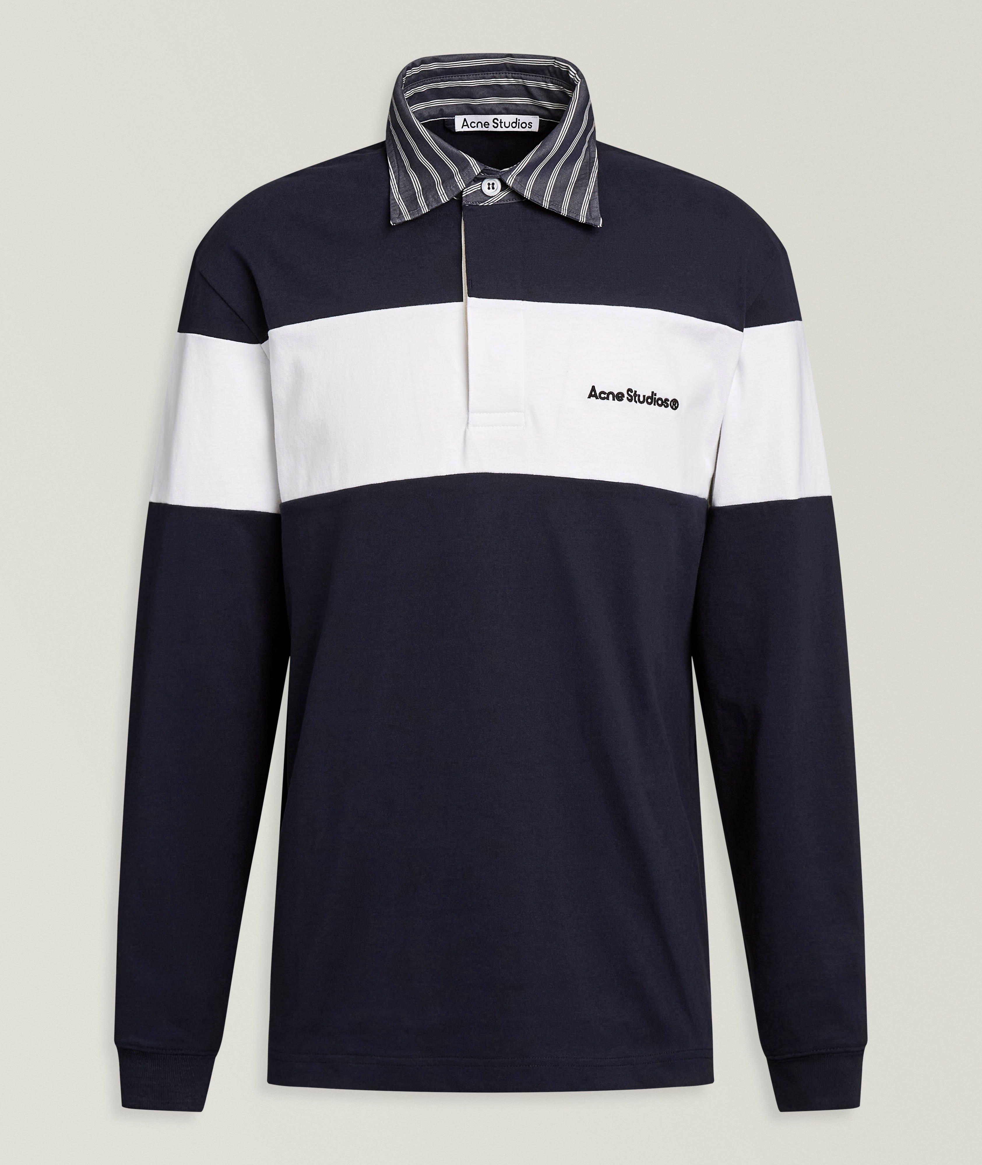 Acne Studios Striped Cotton Polo Sweatshirt