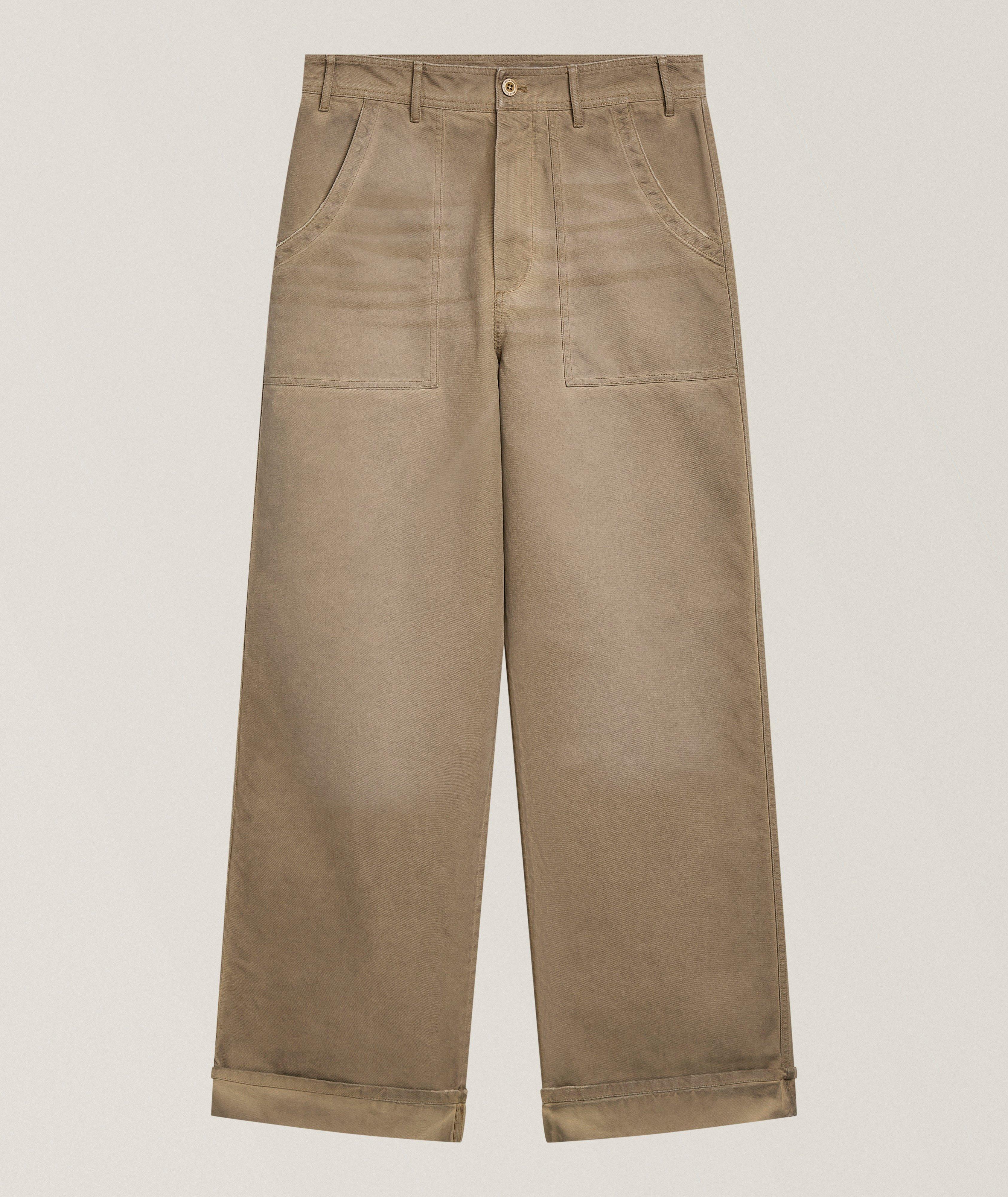 Acne Studios Pantalon jambe-large sergé coton Plinty