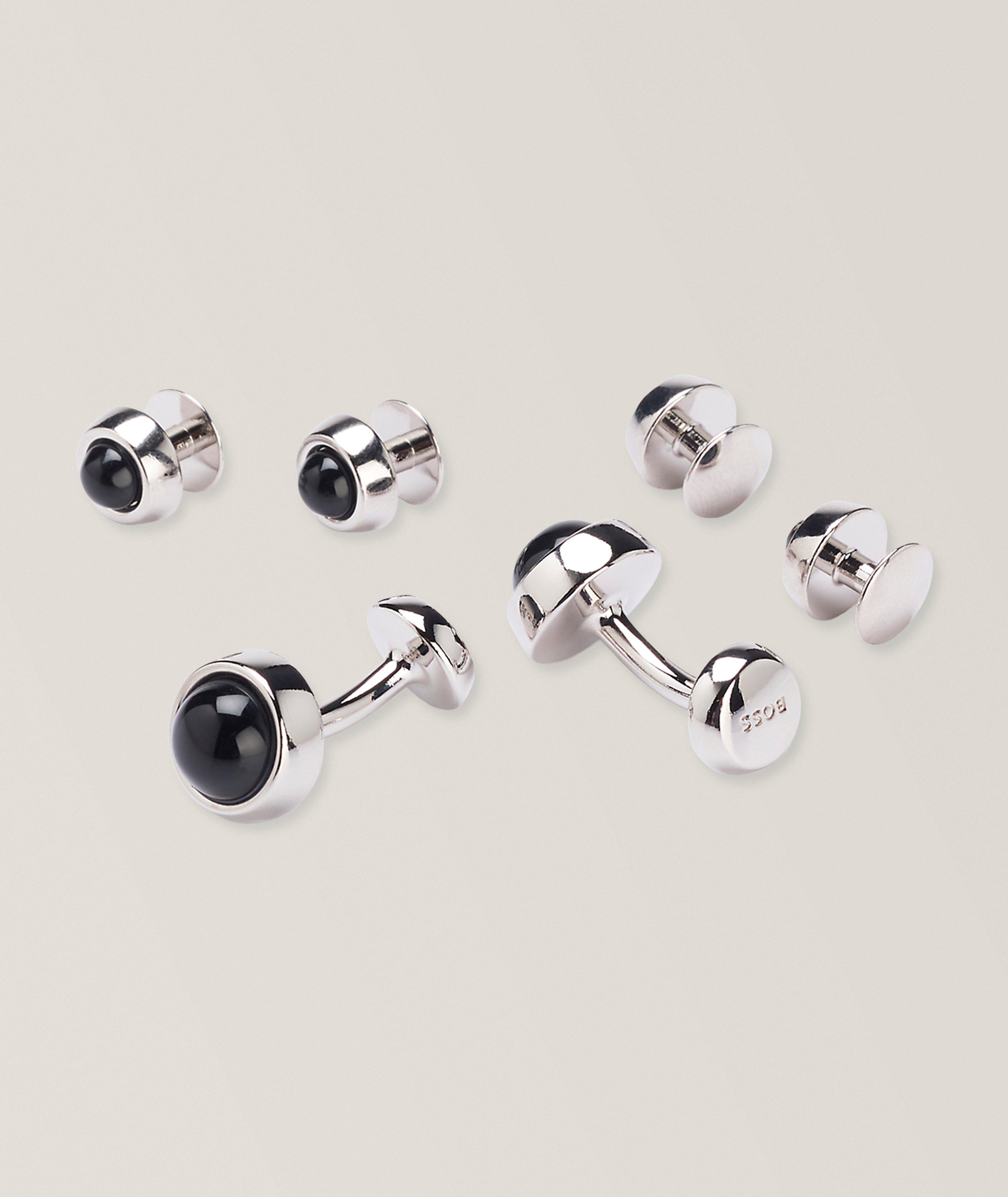 BOSS 4-Piece Round Cufflinks Set