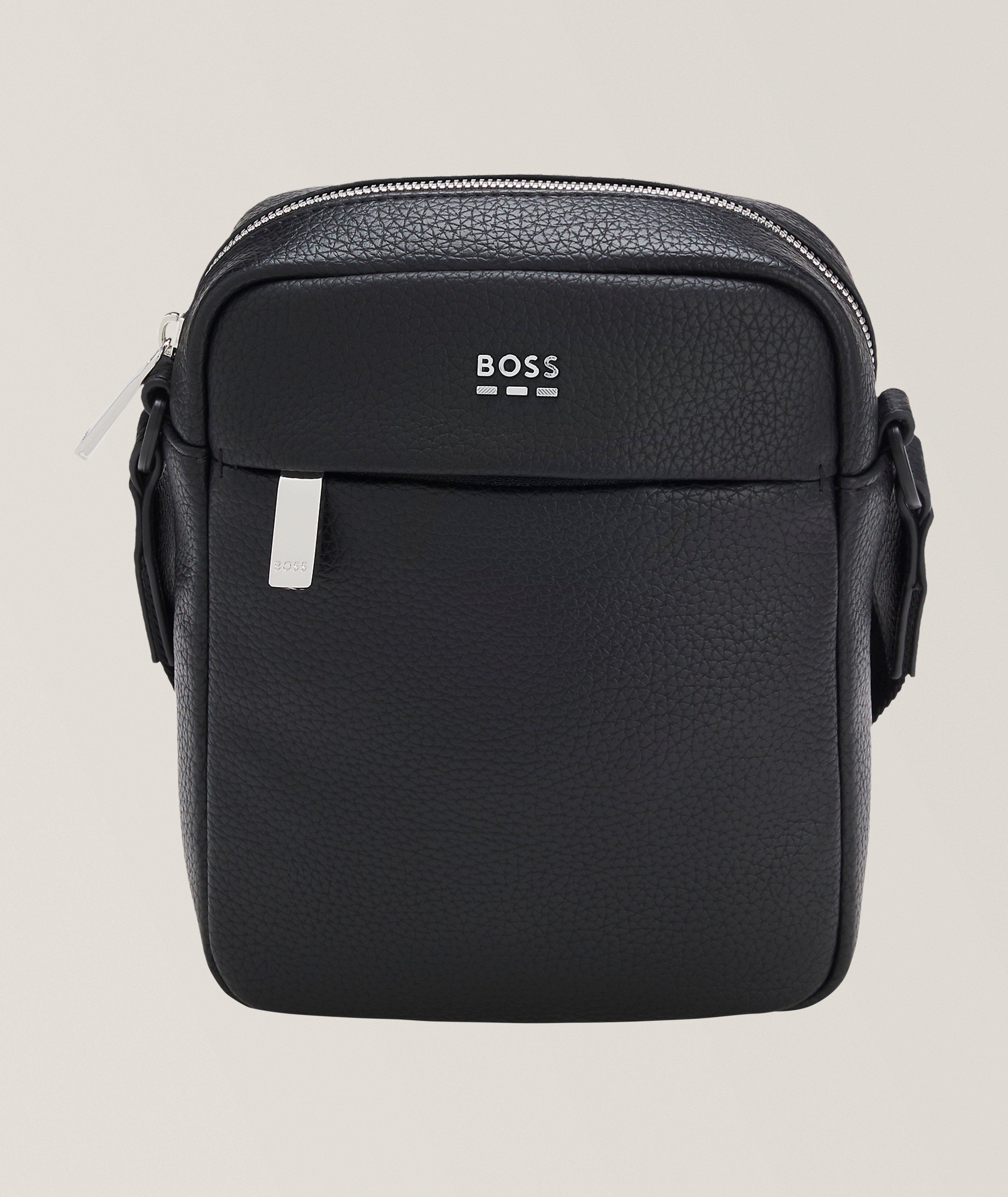 BOSS Ray Faux Leather Reporter Bag 