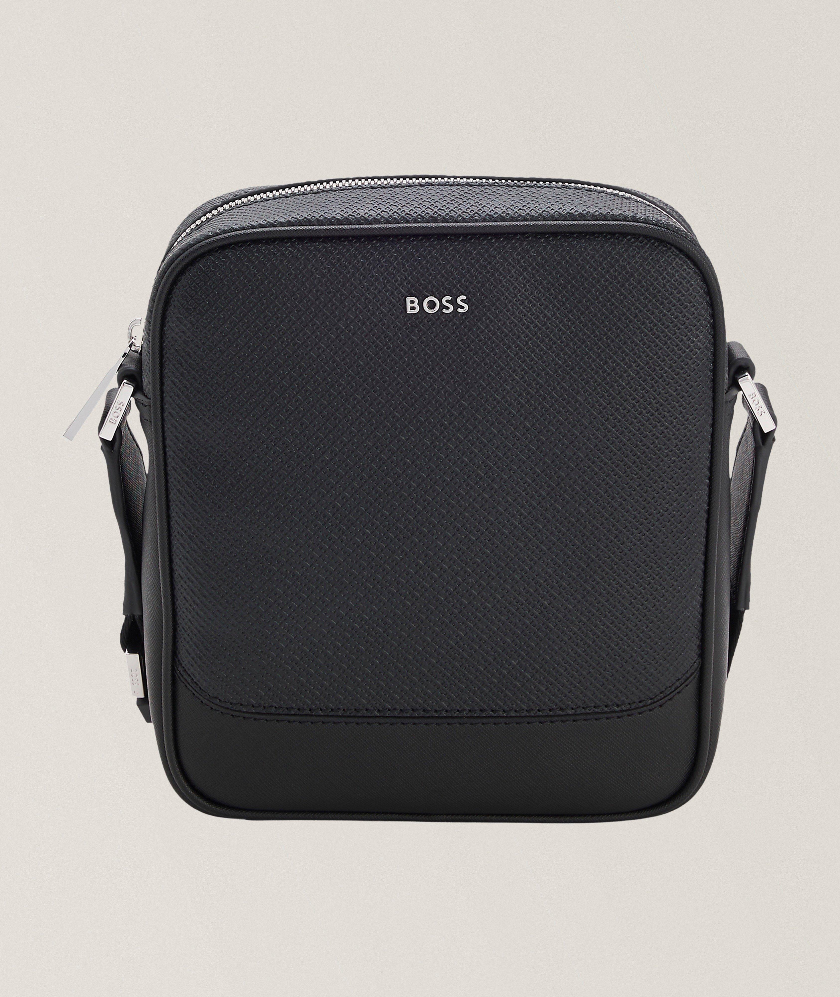 BOSS Northon Monogram Leather Reporter Bag 