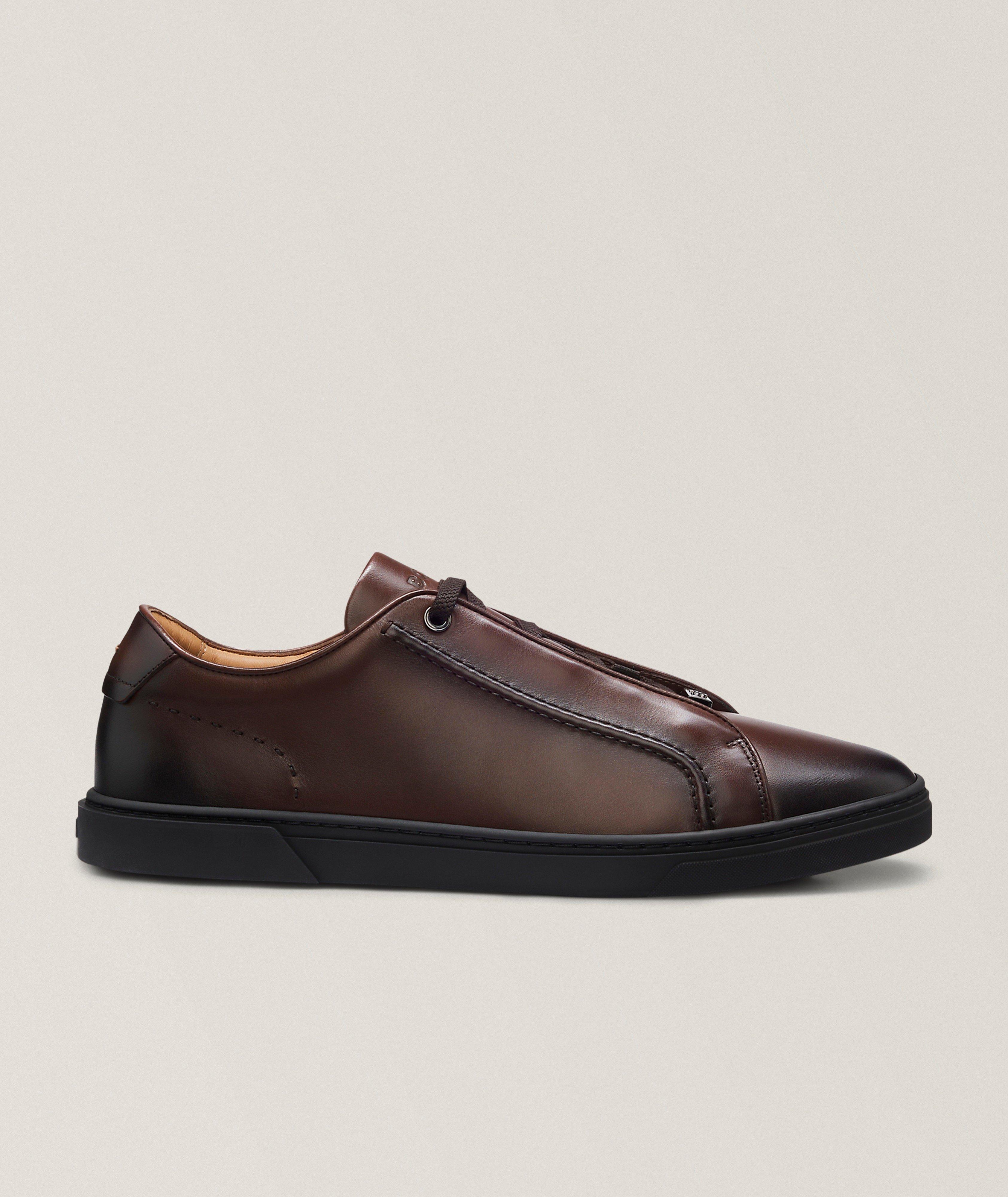 BOSS Chaussures sport en cuir brossé Gary