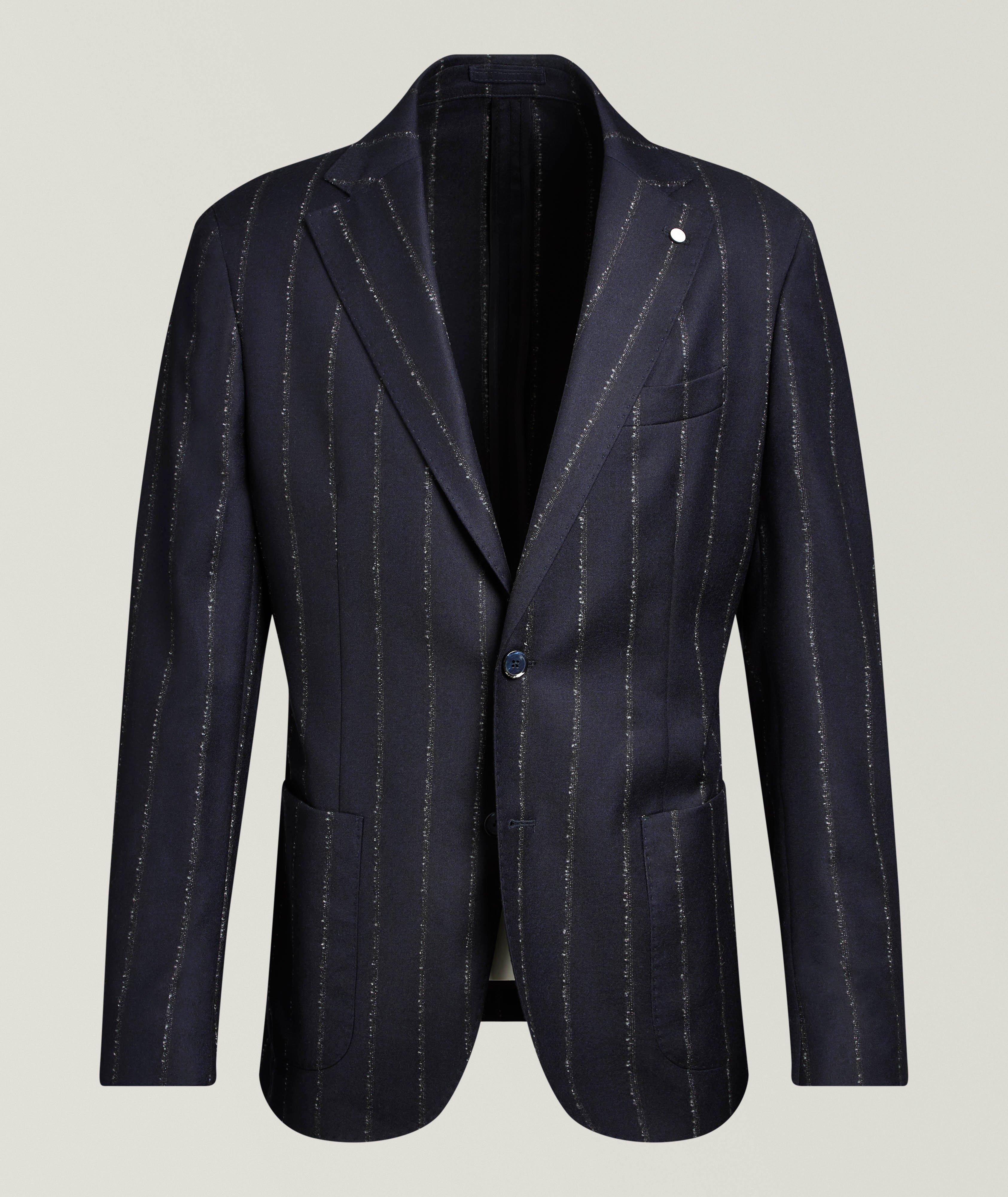 Flocked Stripe Stretch-Wool Sport Jacket image 0