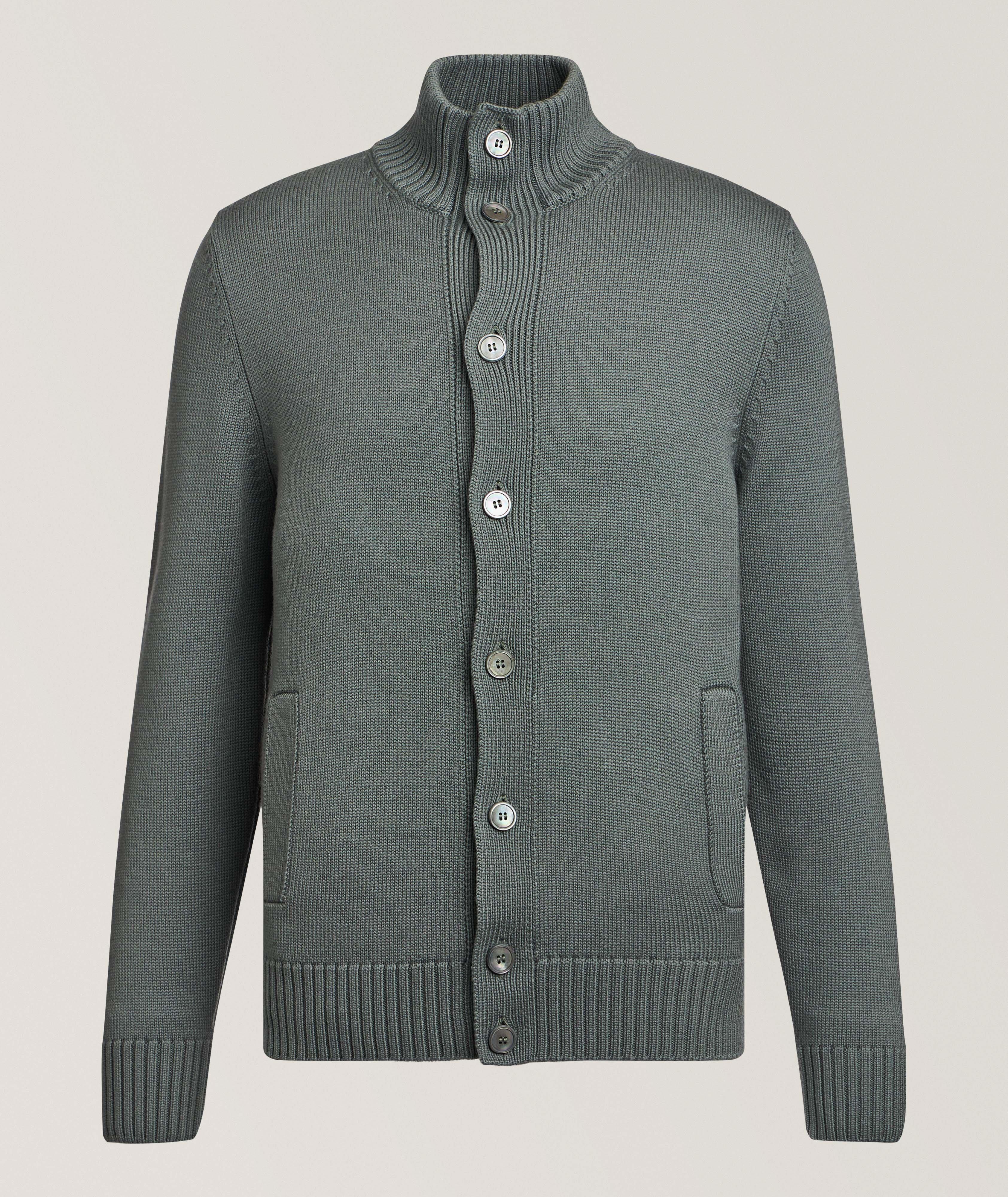 Gran Sasso Mock Neck Wool Cardigan 