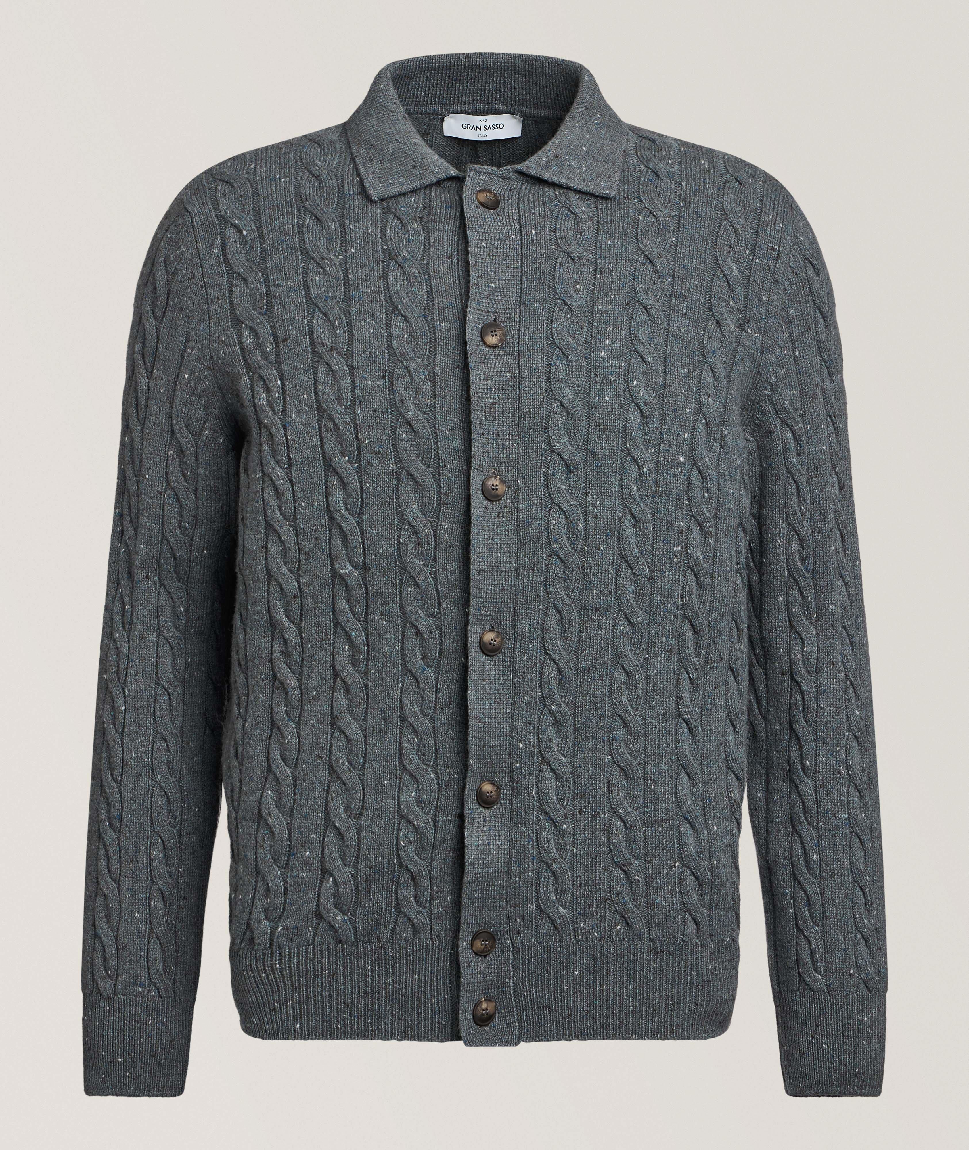 Gran Sasso Cardigan laine-mélange tricot torsadé Donegal