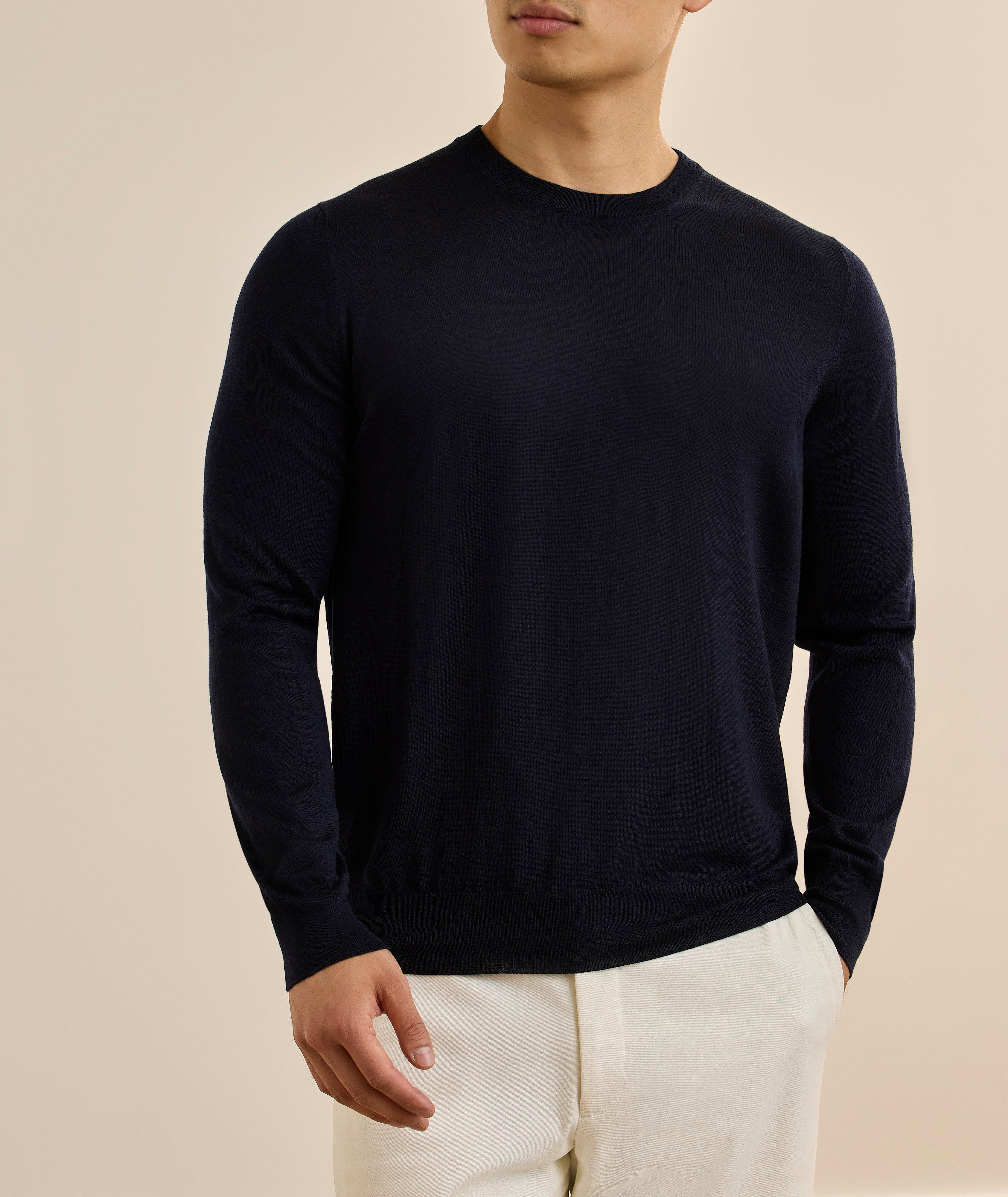 Super Tasmania 120s Wool Crewneck Sweater image 1