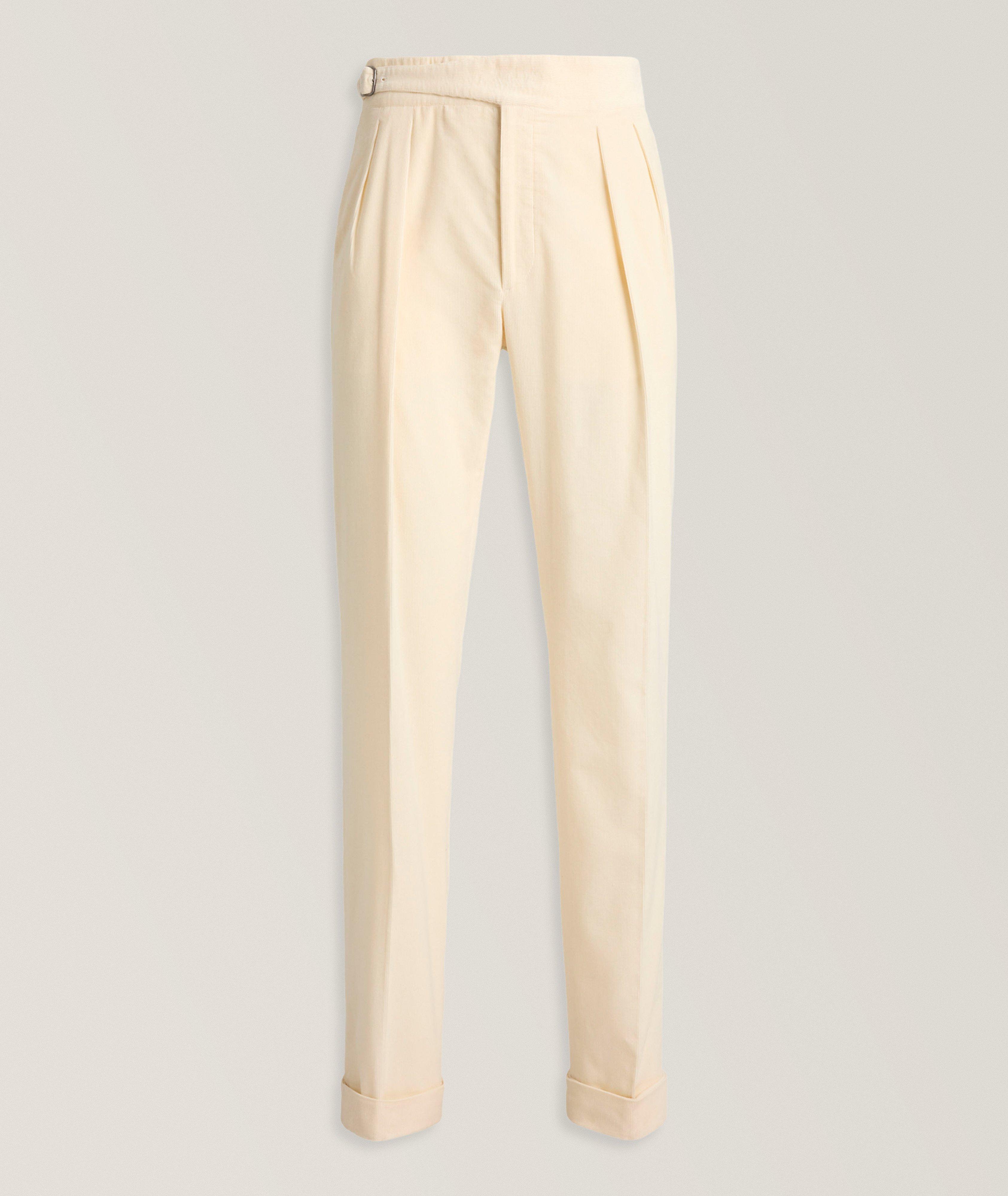 Ralph Lauren Purple Label Pleated Sea Island Corduroy Pants