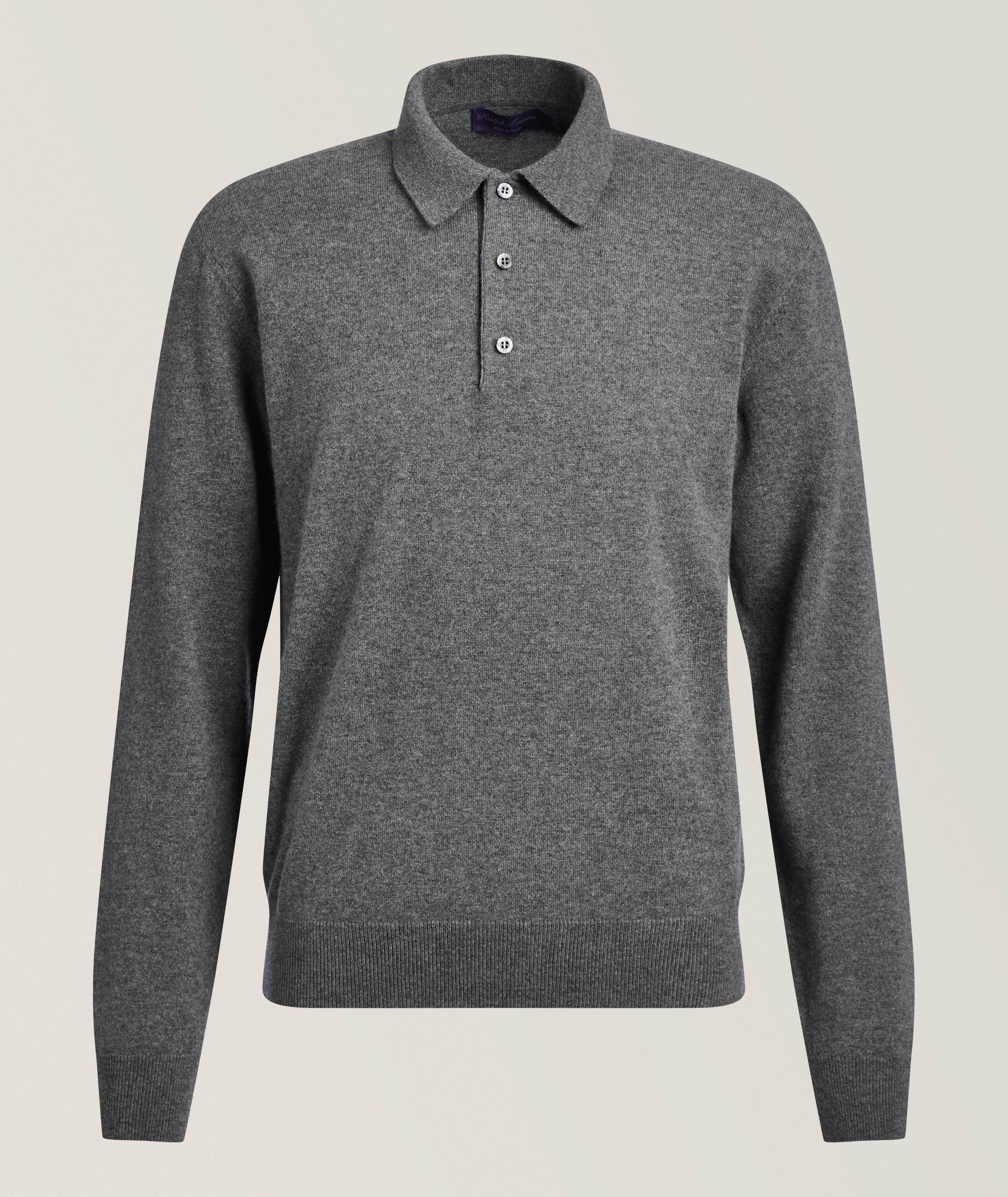 Ralph Lauren Purple Label Mélange Cashmere Polo Shirt
