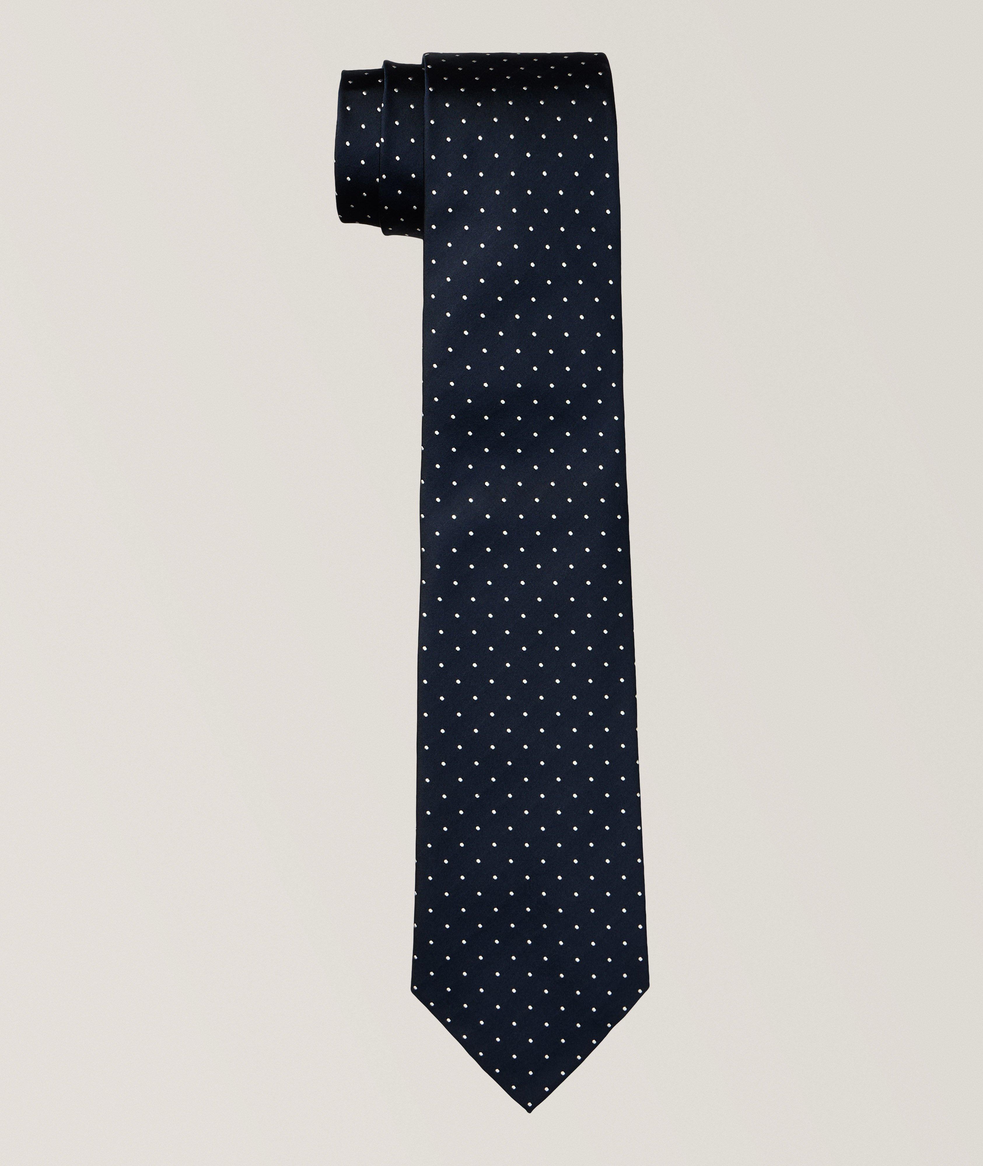 Ralph Lauren Purple Label Pin Dot Mulberry Silk Tie 