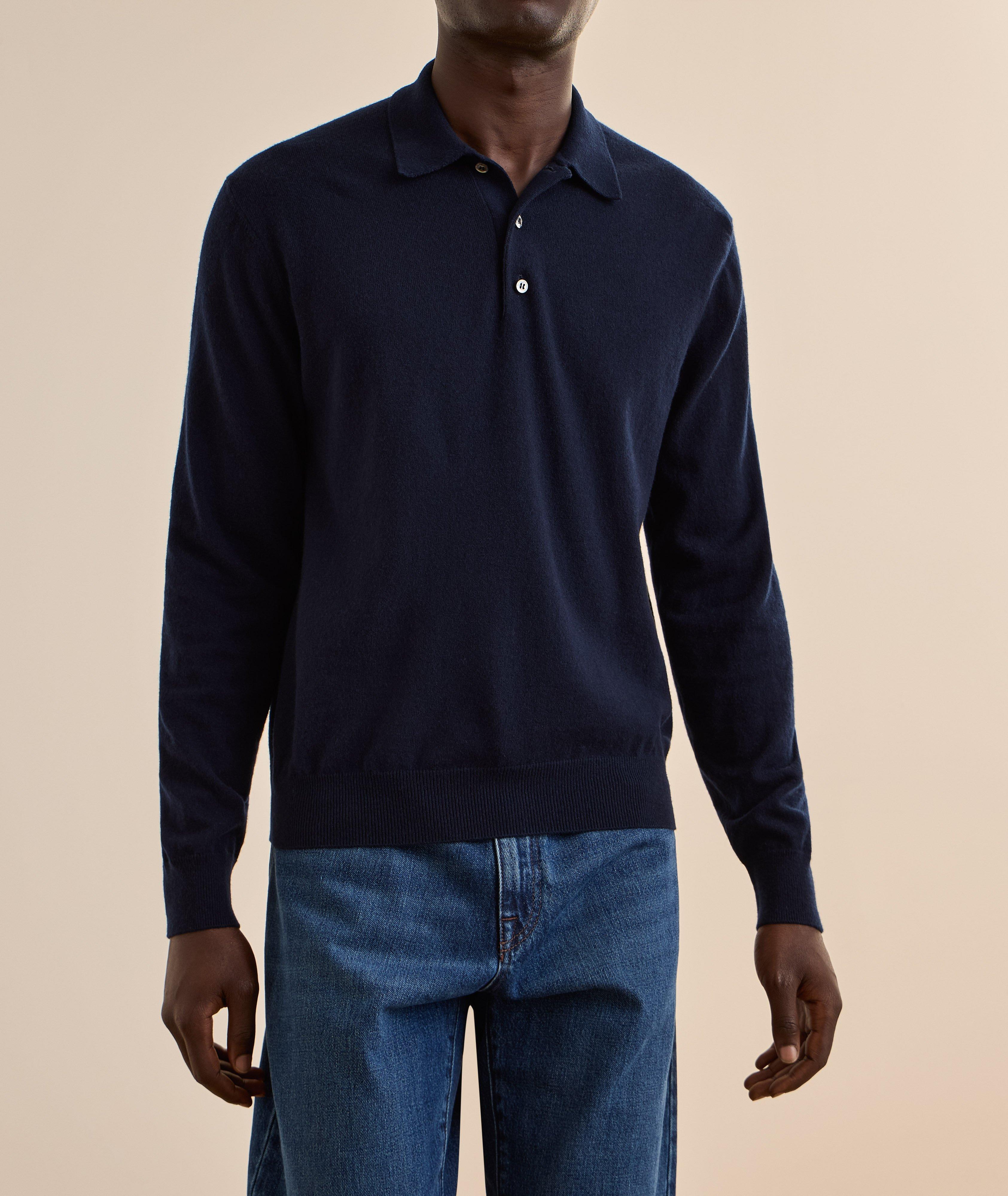 Mélange Cashmere Polo Shirt image 1