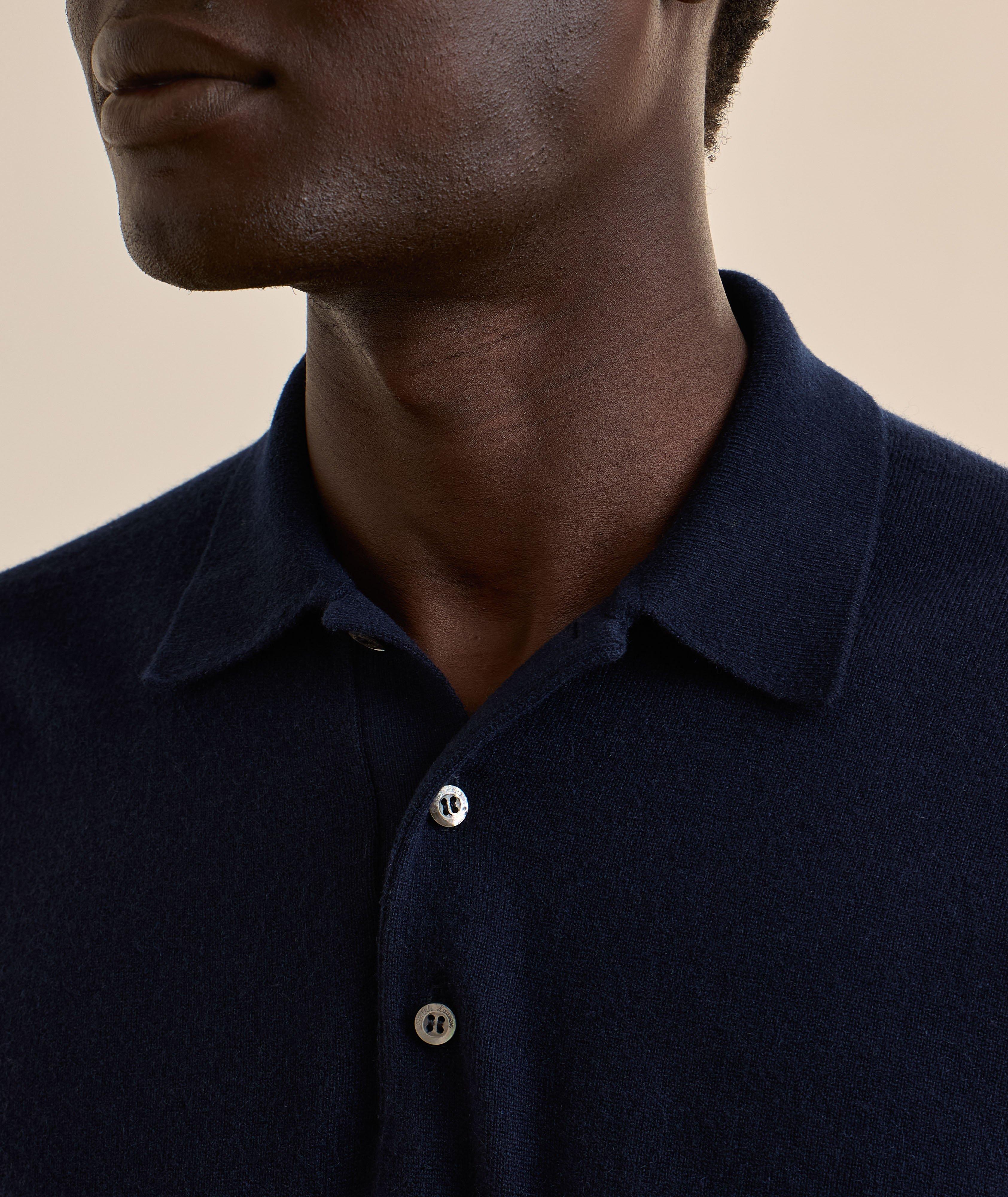 Mélange Cashmere Polo Shirt image 3