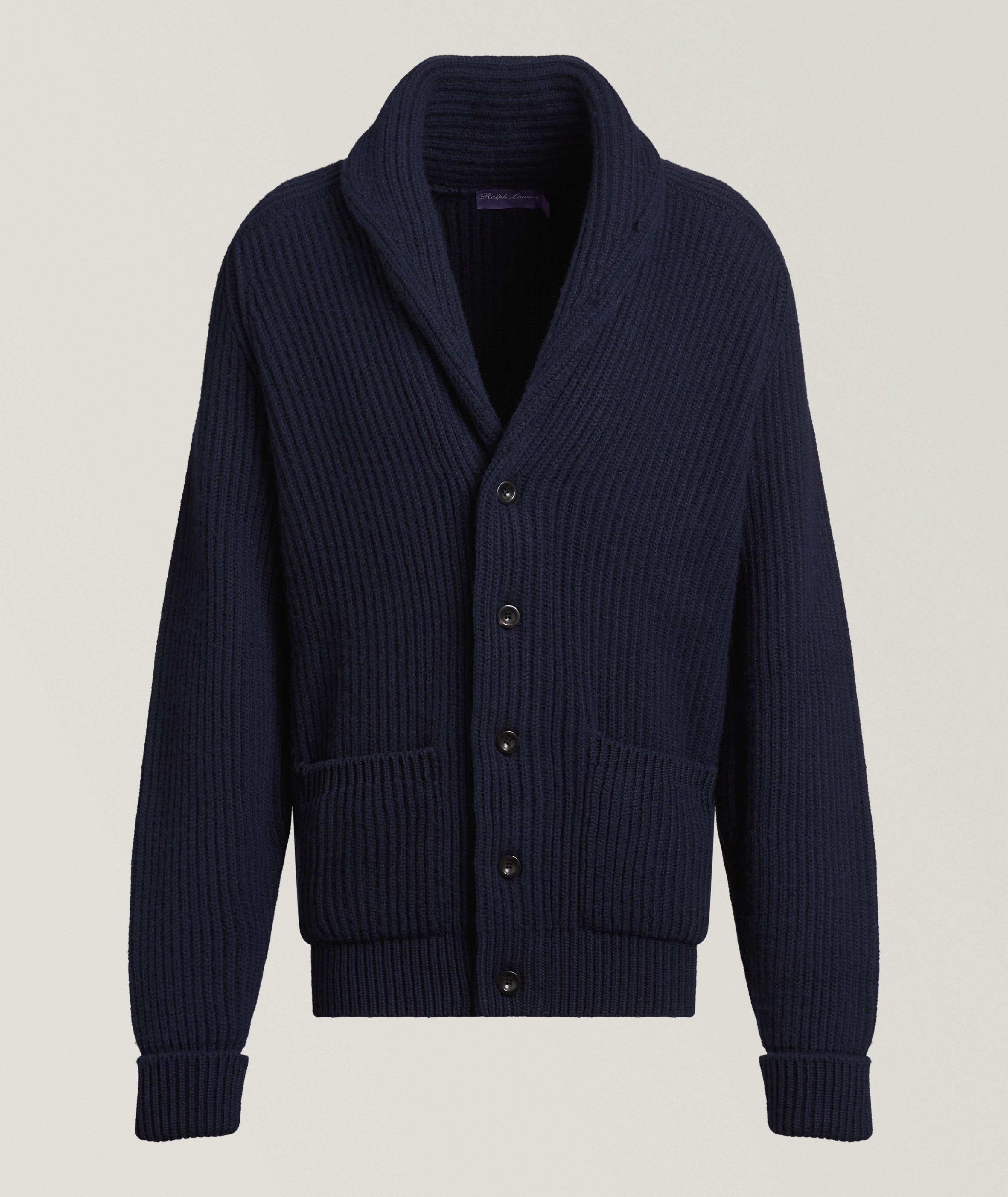 Ralph Lauren Purple Label Textured Cashmere Shawl Cardigan 