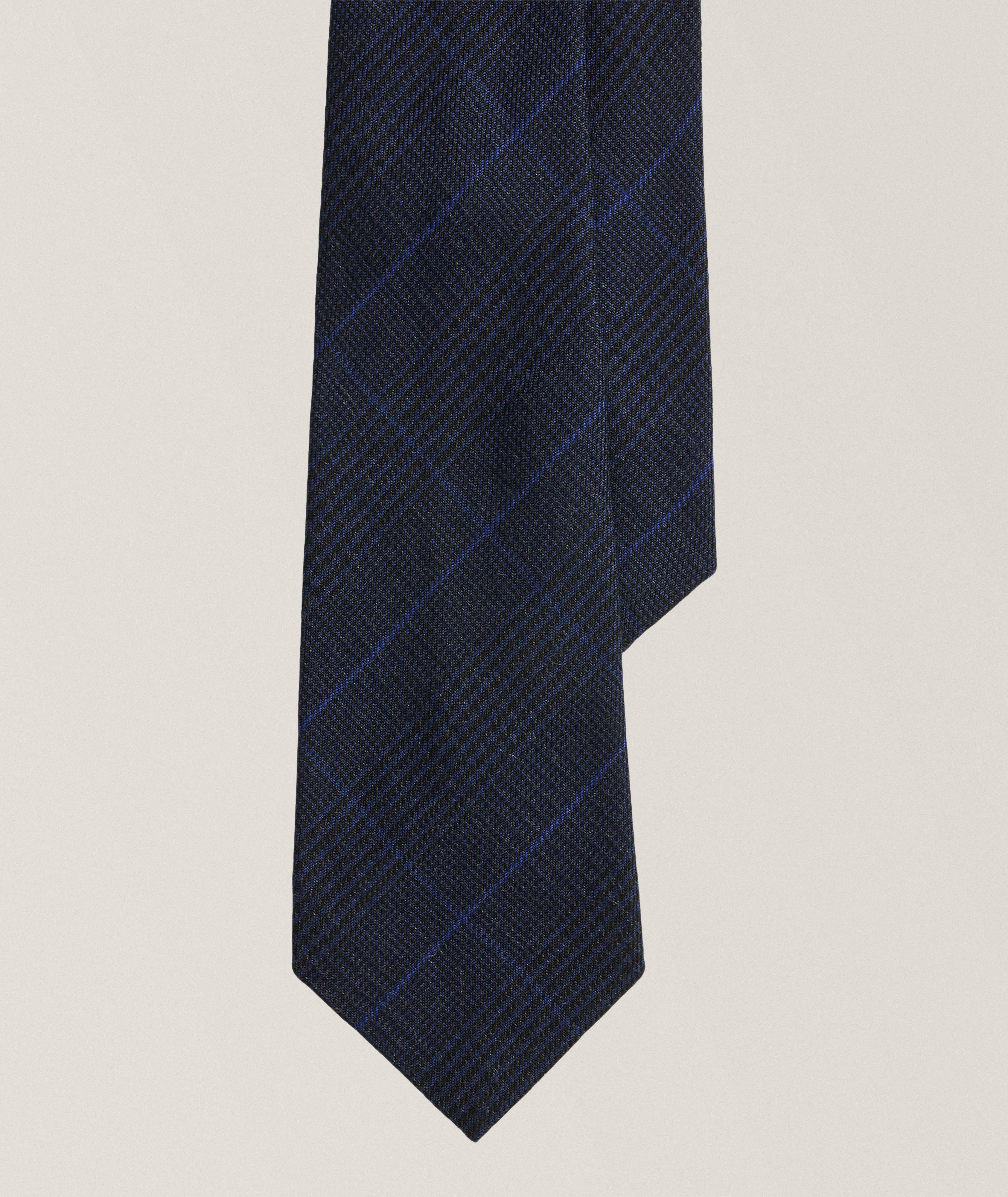 Ralph Lauren Purple Label Checked Cashmere Tie