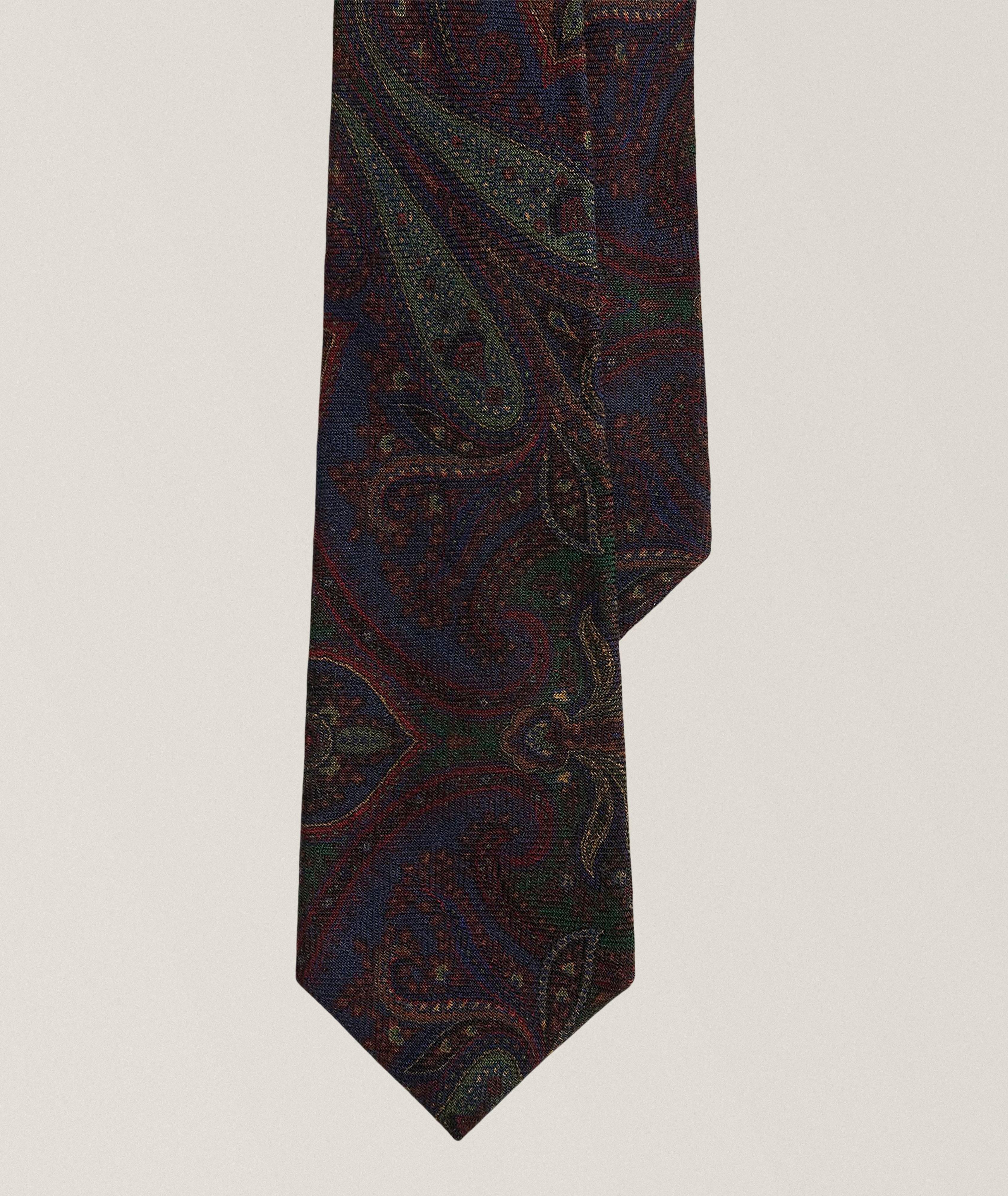 Ralph Lauren Purple Label Paisley Wool-Silk Tie
