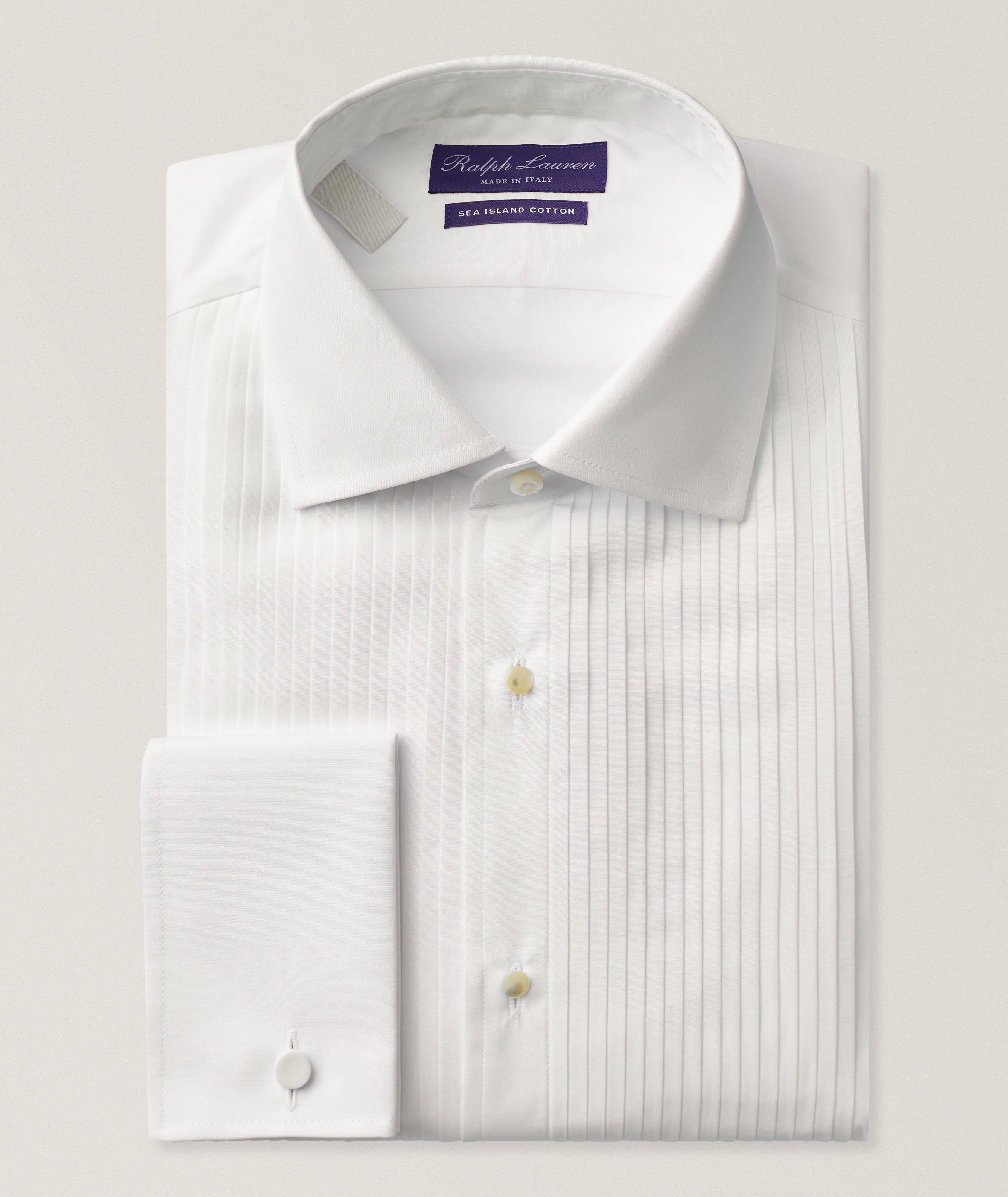 Ralph Lauren Purple Label Aston French Cuff Cotton Tuxedo Shirt