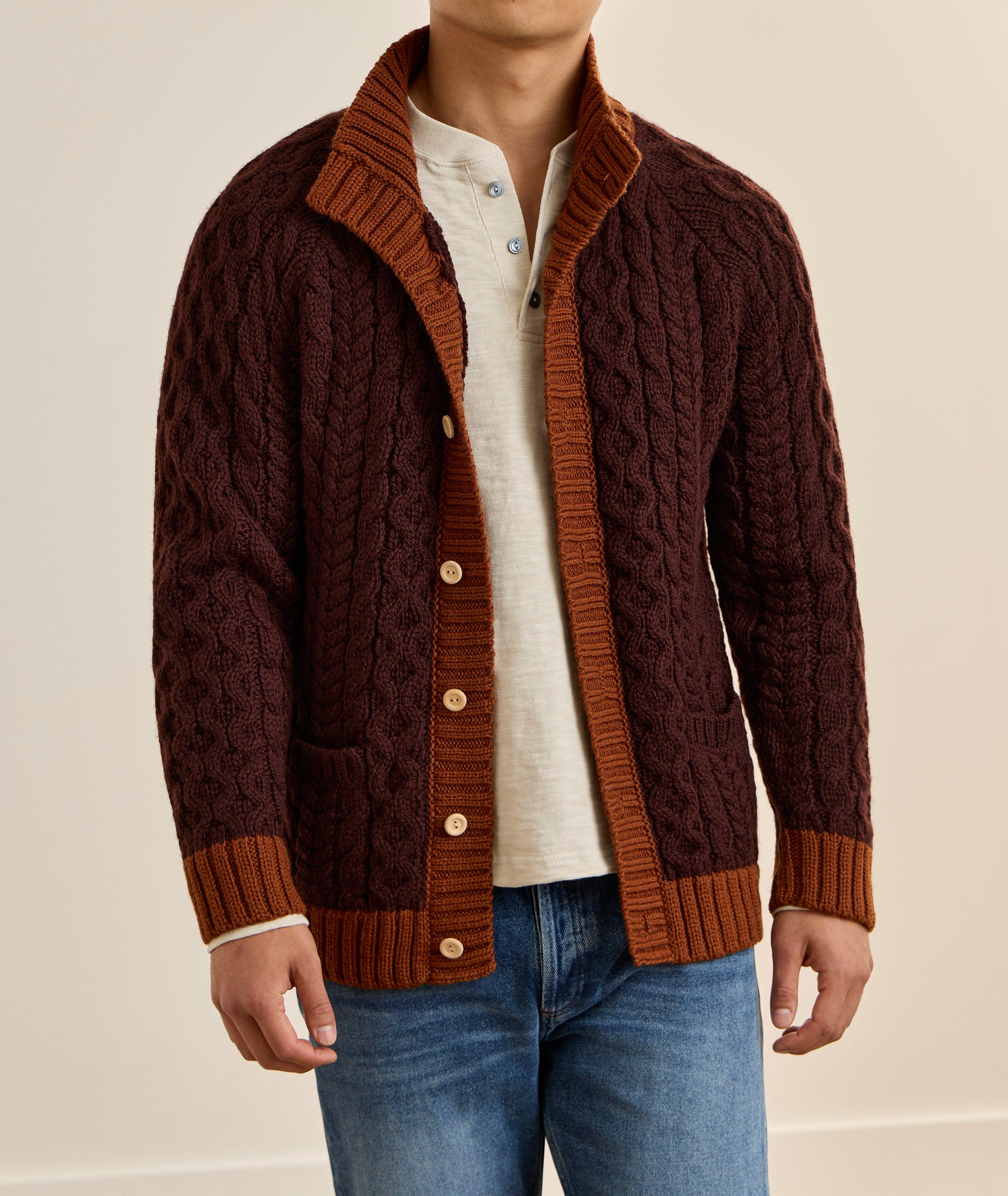 Cable Knit Mock Neck Cardigan  image 1