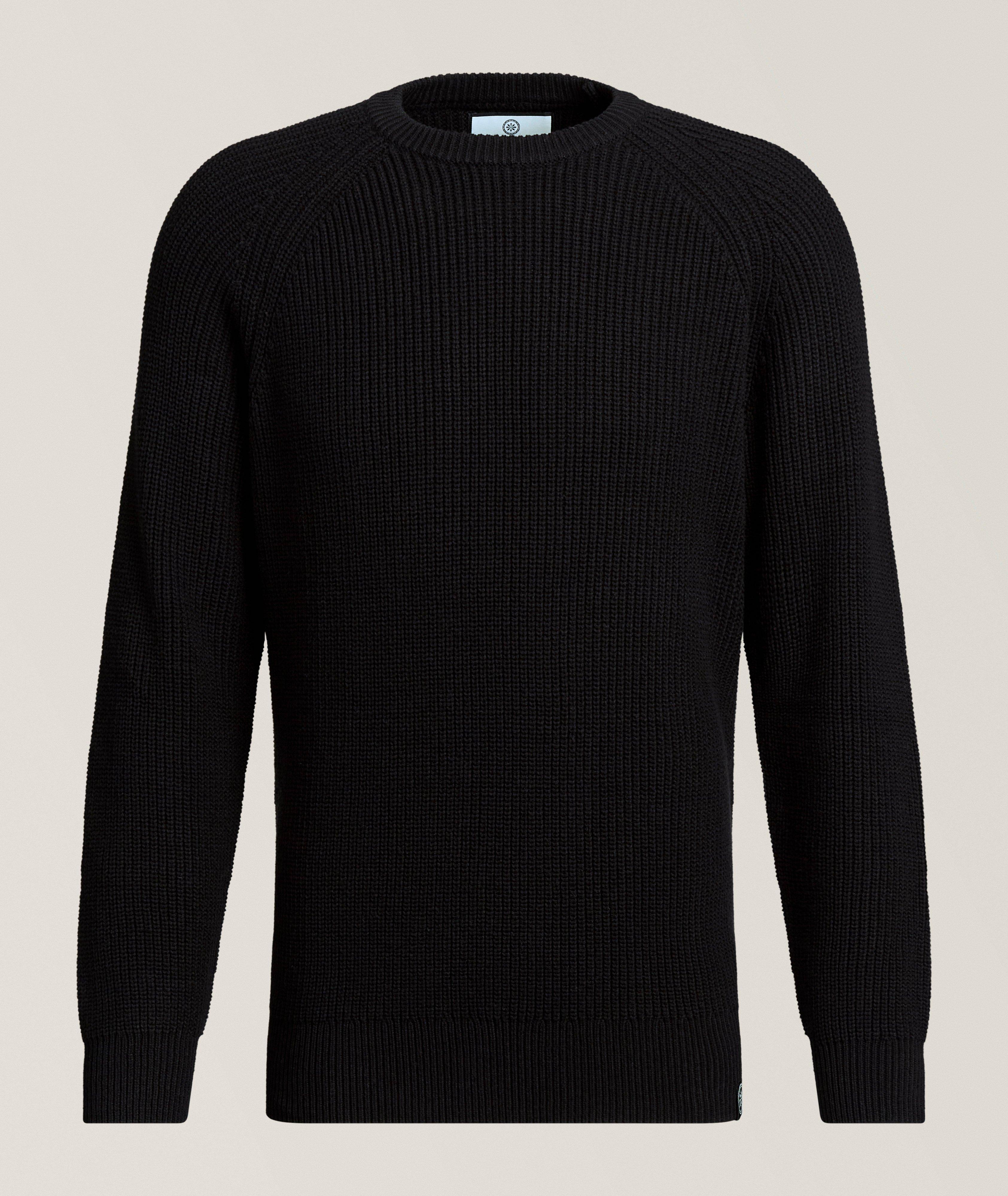 Ribbed Cotton-Blend Fisherman Sweater image 0