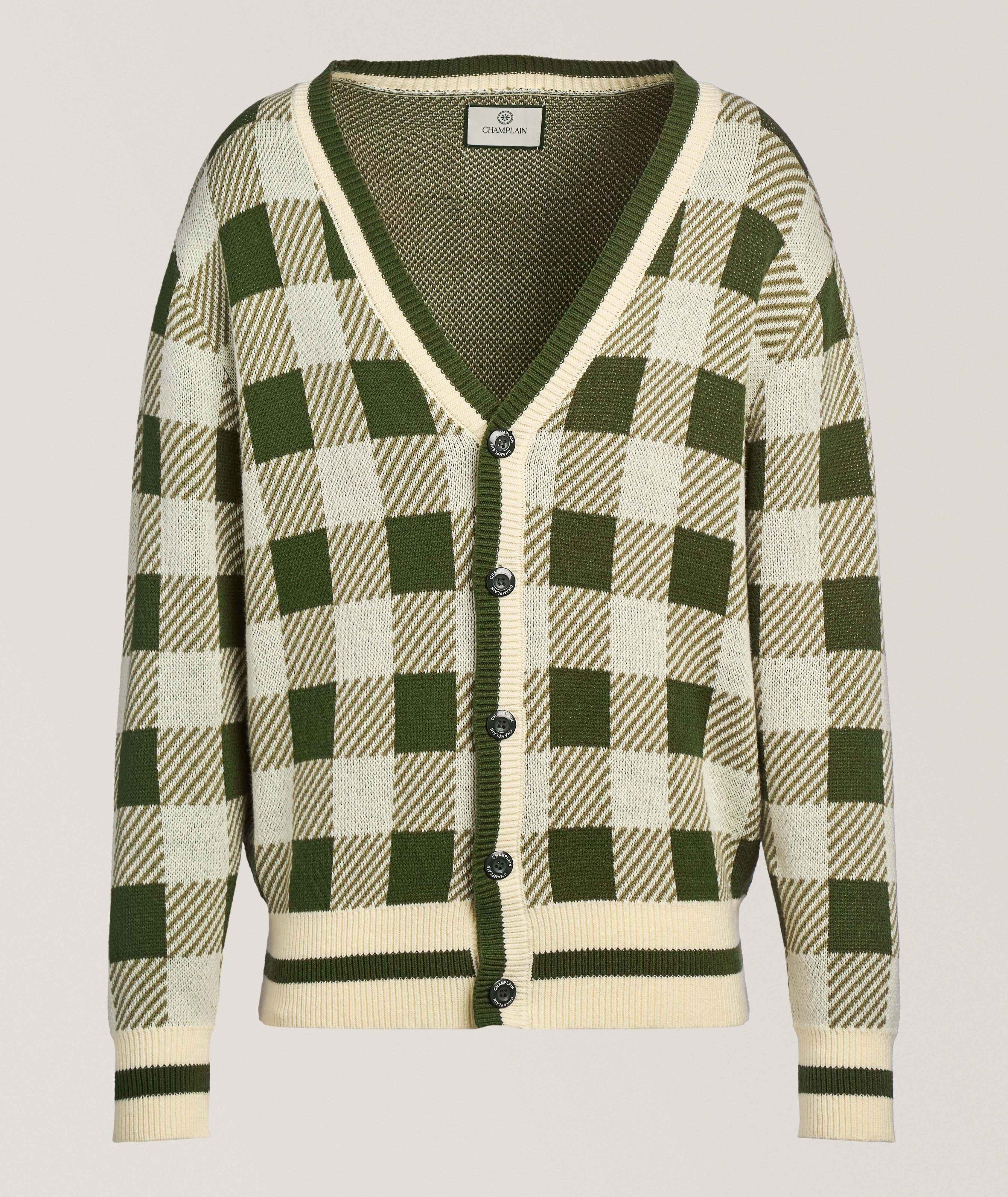 Plaid Estate Cotton-Blend Cardigan image 0
