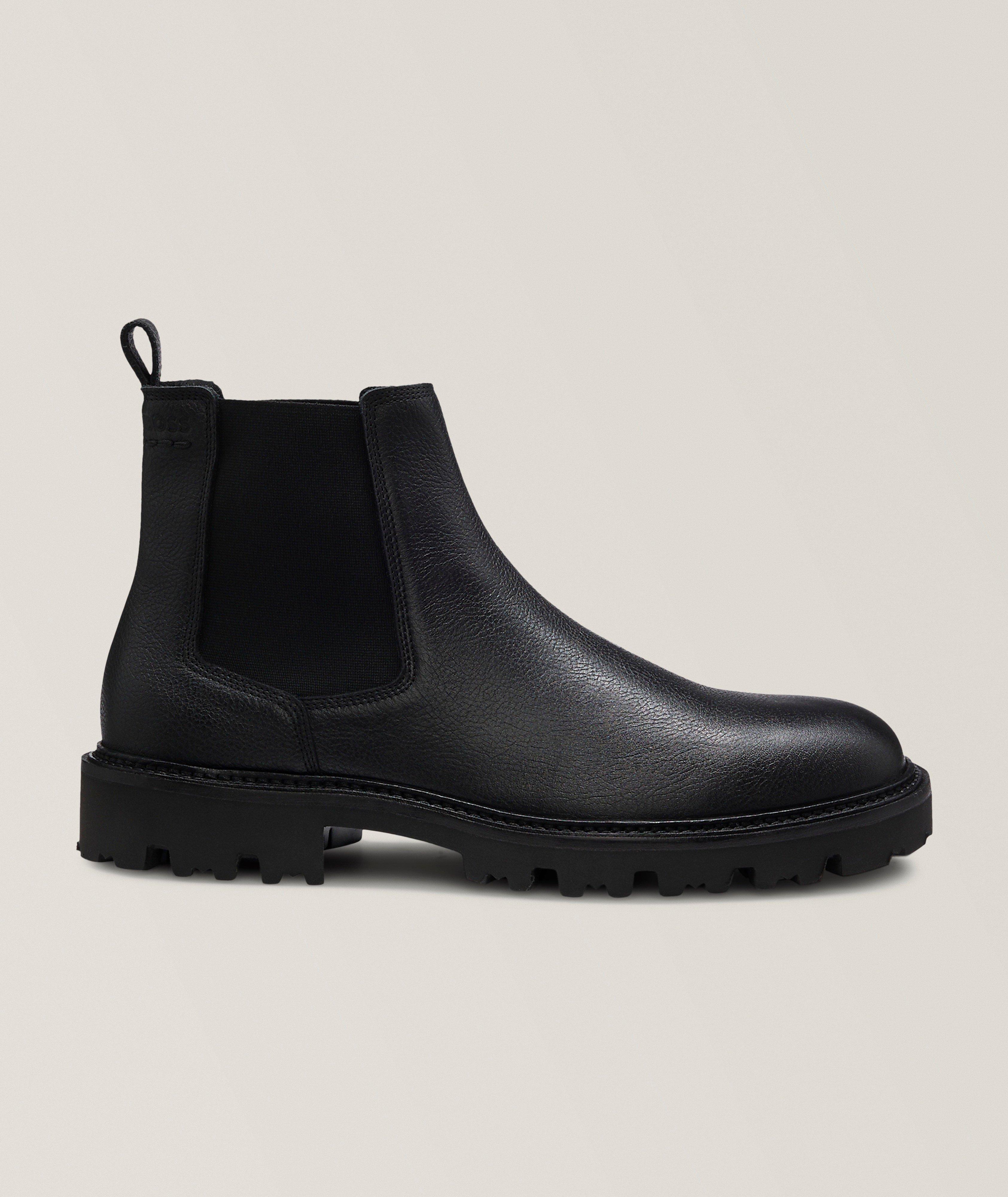 BOSS Julyo Grained Leather Chelsea Boots