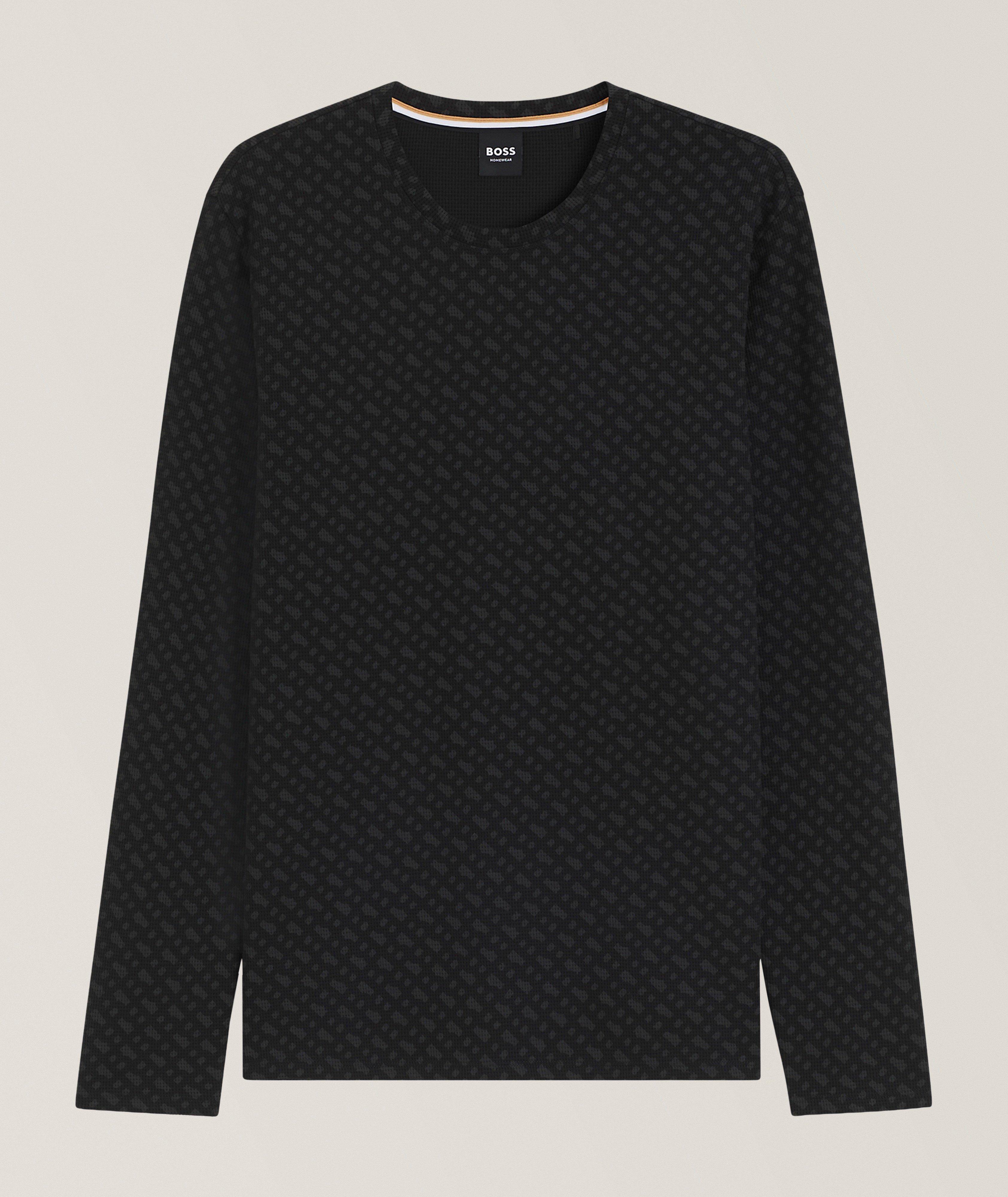 BOSS Waffle-Knit Cotton-Blend Pyjama Shirt
