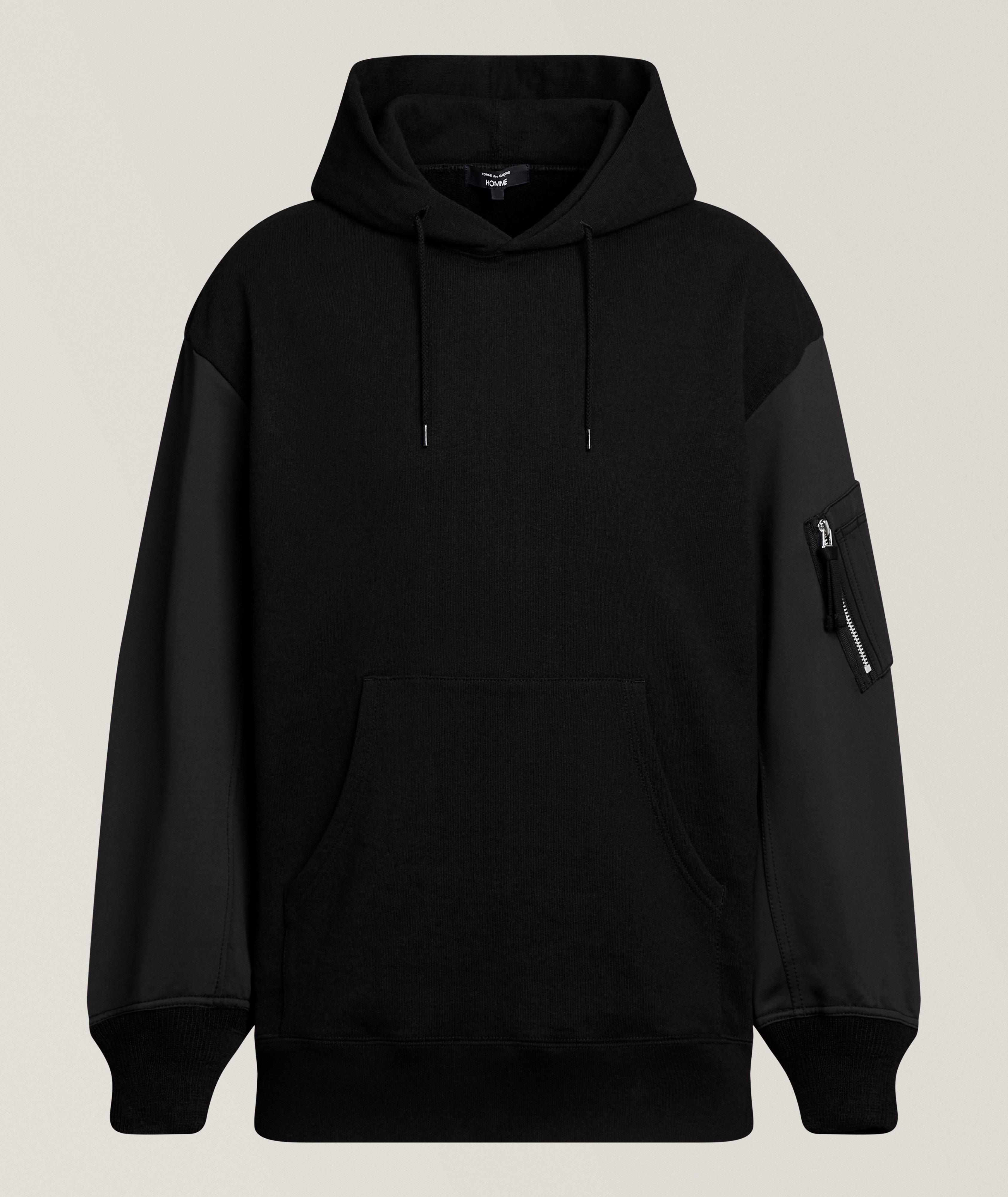 Comme des Garçons Homme CDGHOM LS BLK NYLN ZIP SLV HDY