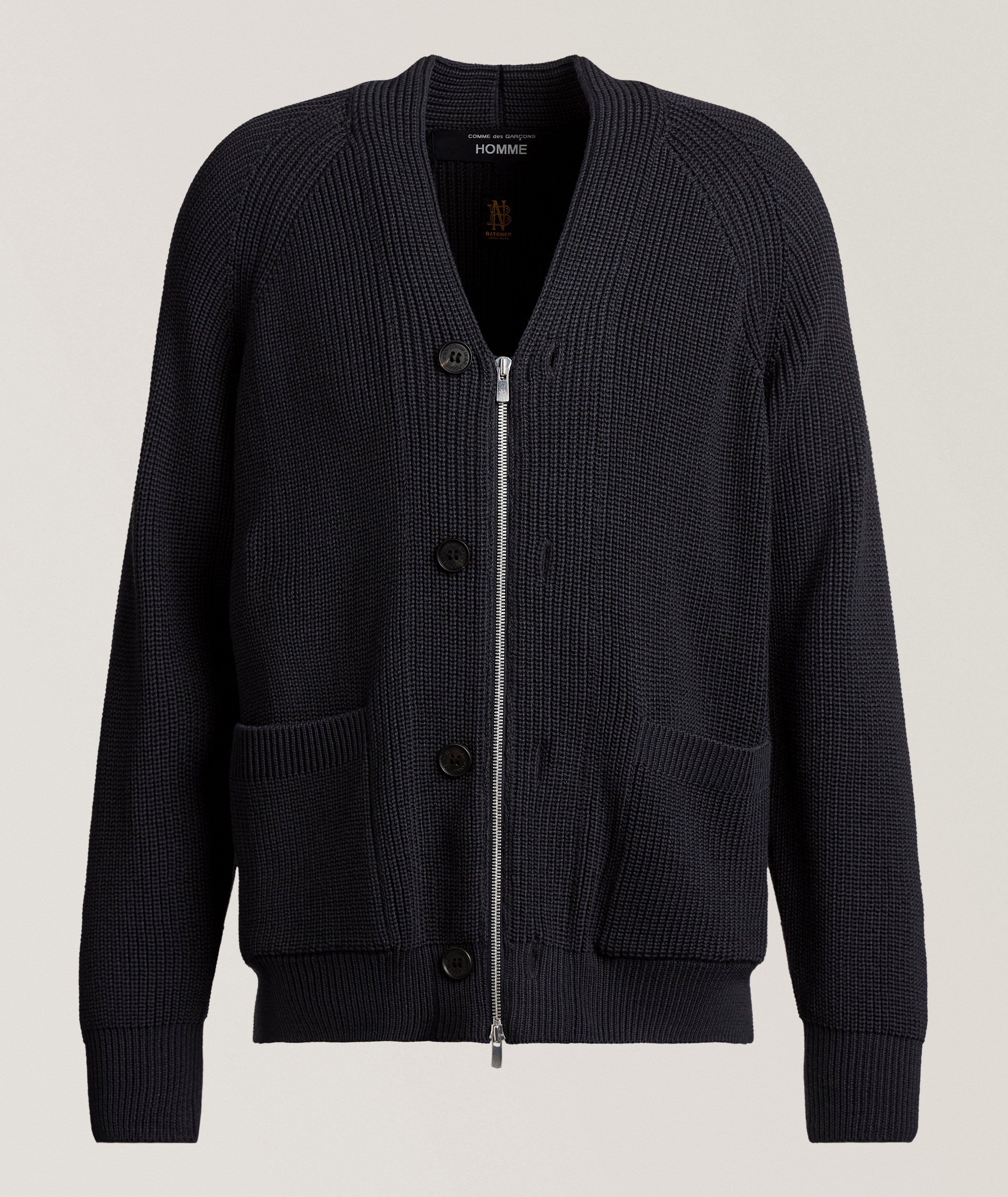 Comme des Garçons Homme Cardigan boutonné zippé laine X BATONER