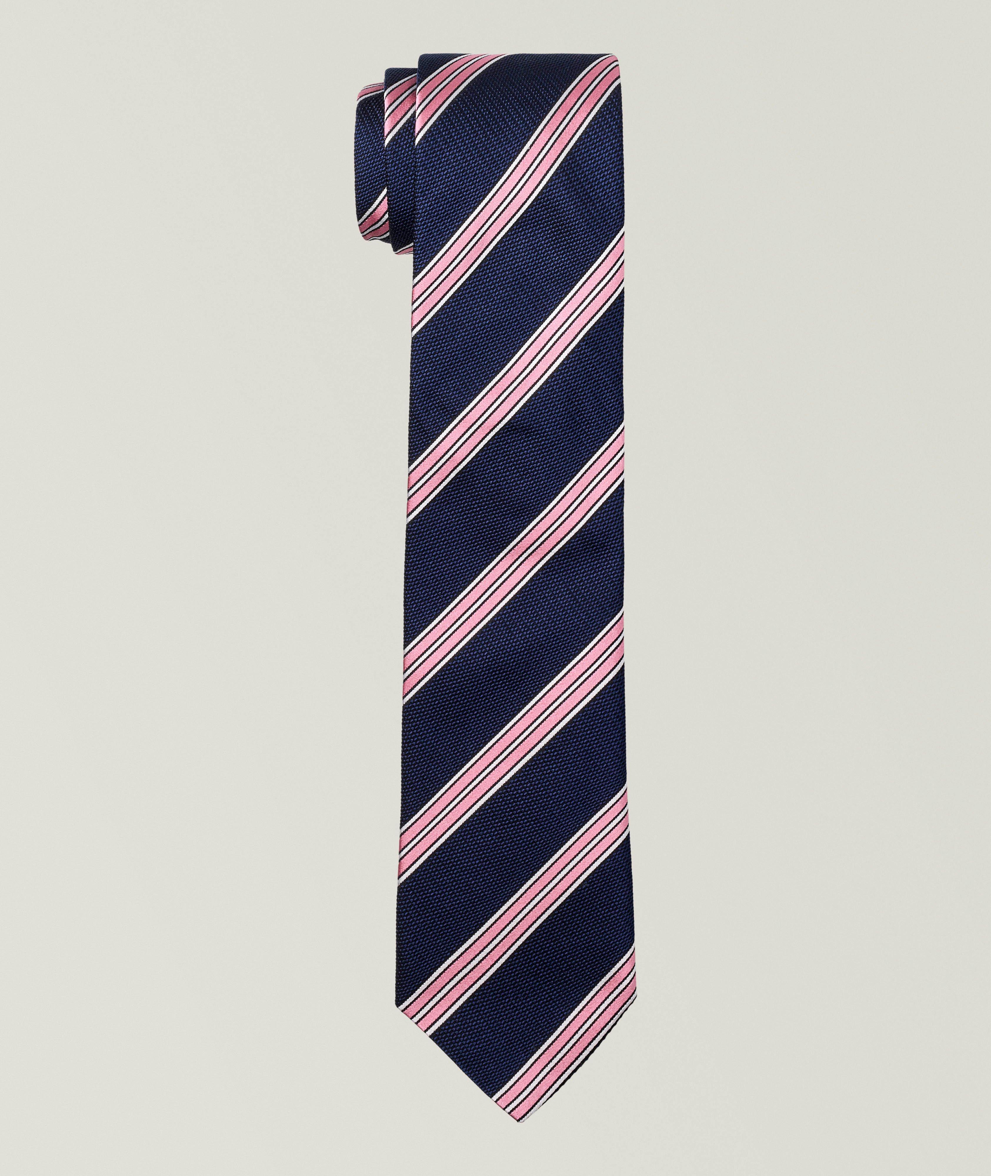 Harry Rosen Striped Silk-Cotton Tie