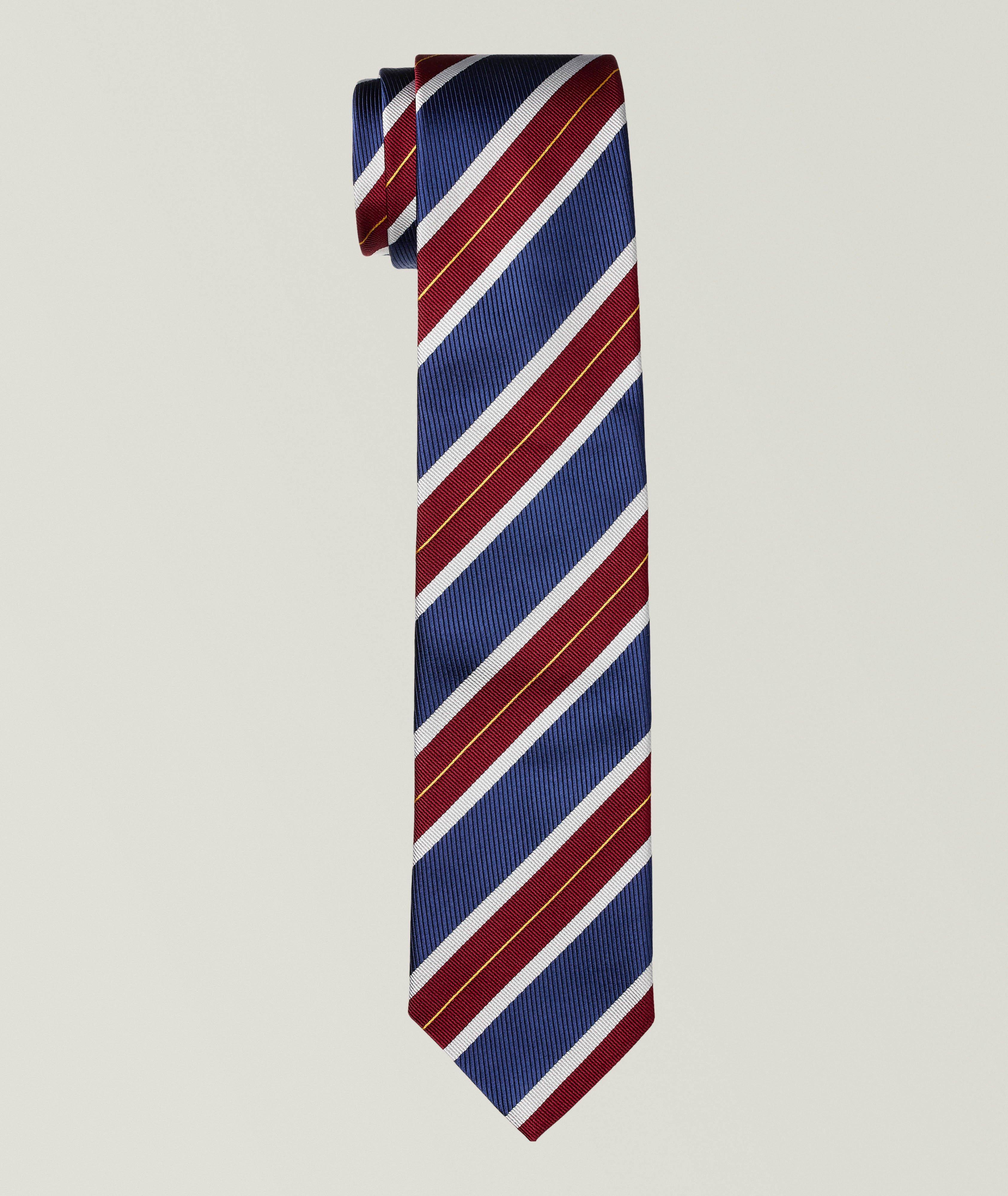 Harry Rosen Striped Silk-Cotton Tie