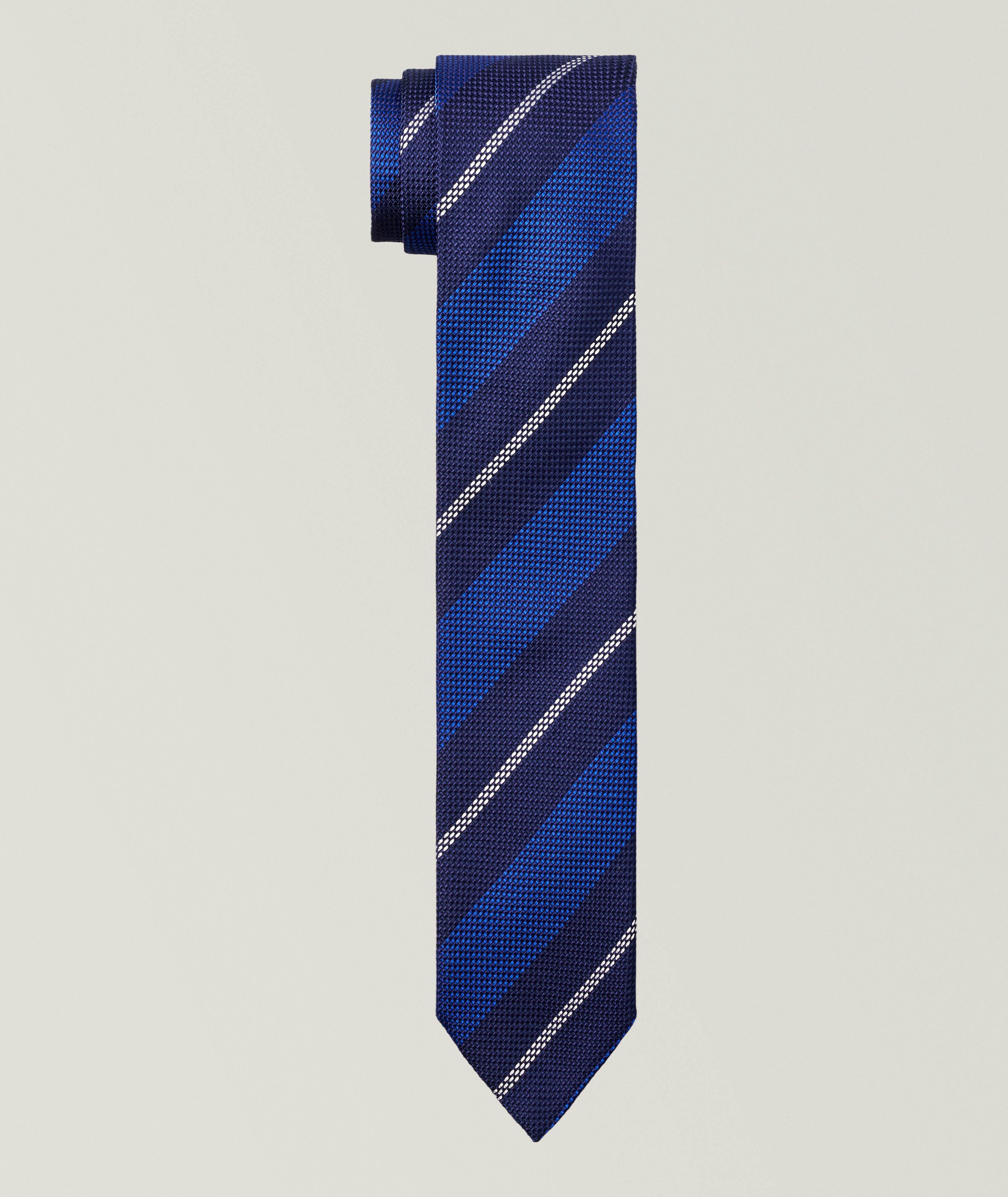 Harry Rosen Jacquard Striped Silk Tie