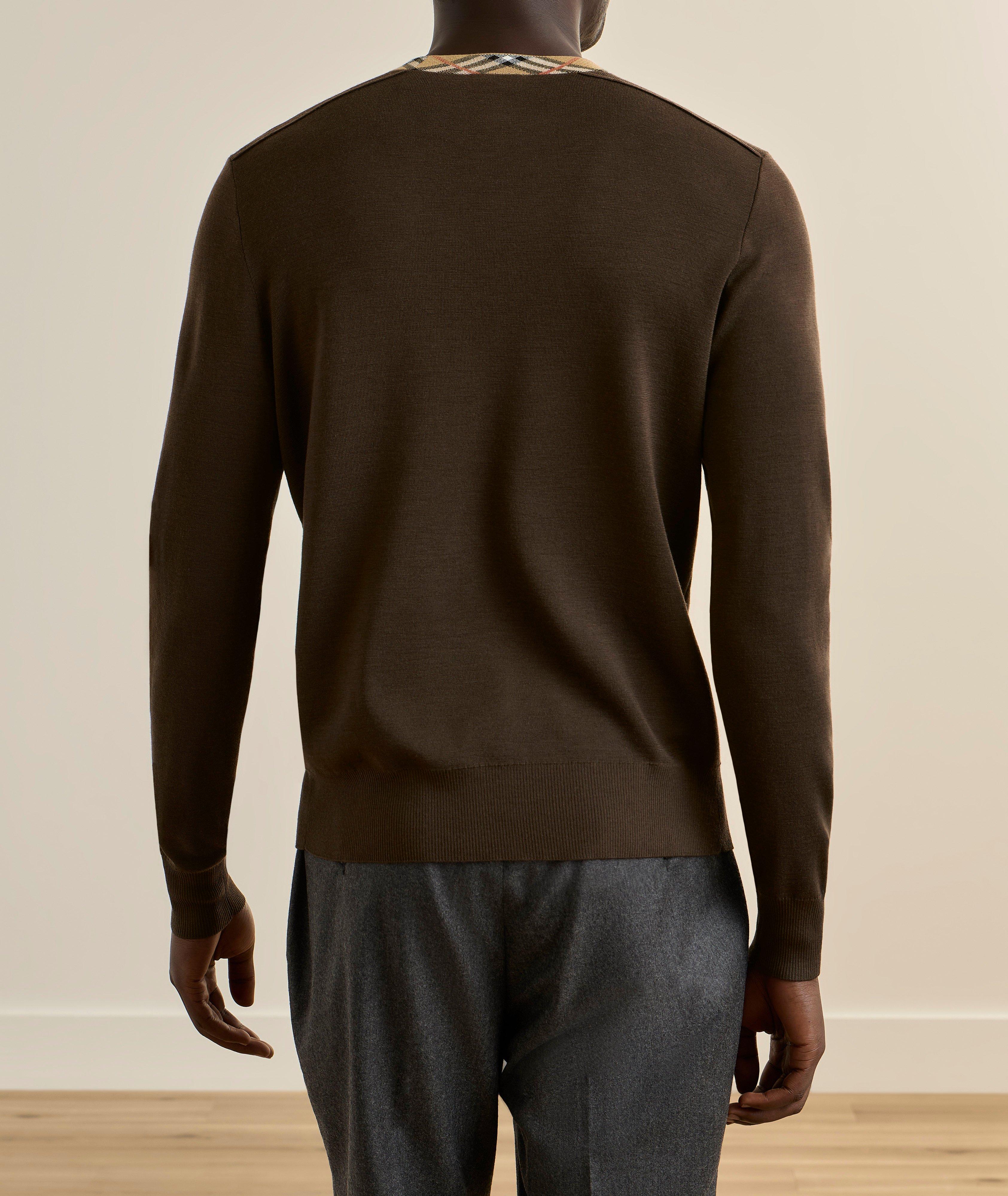 Check Crewneck Merino Wool Sweater image 2