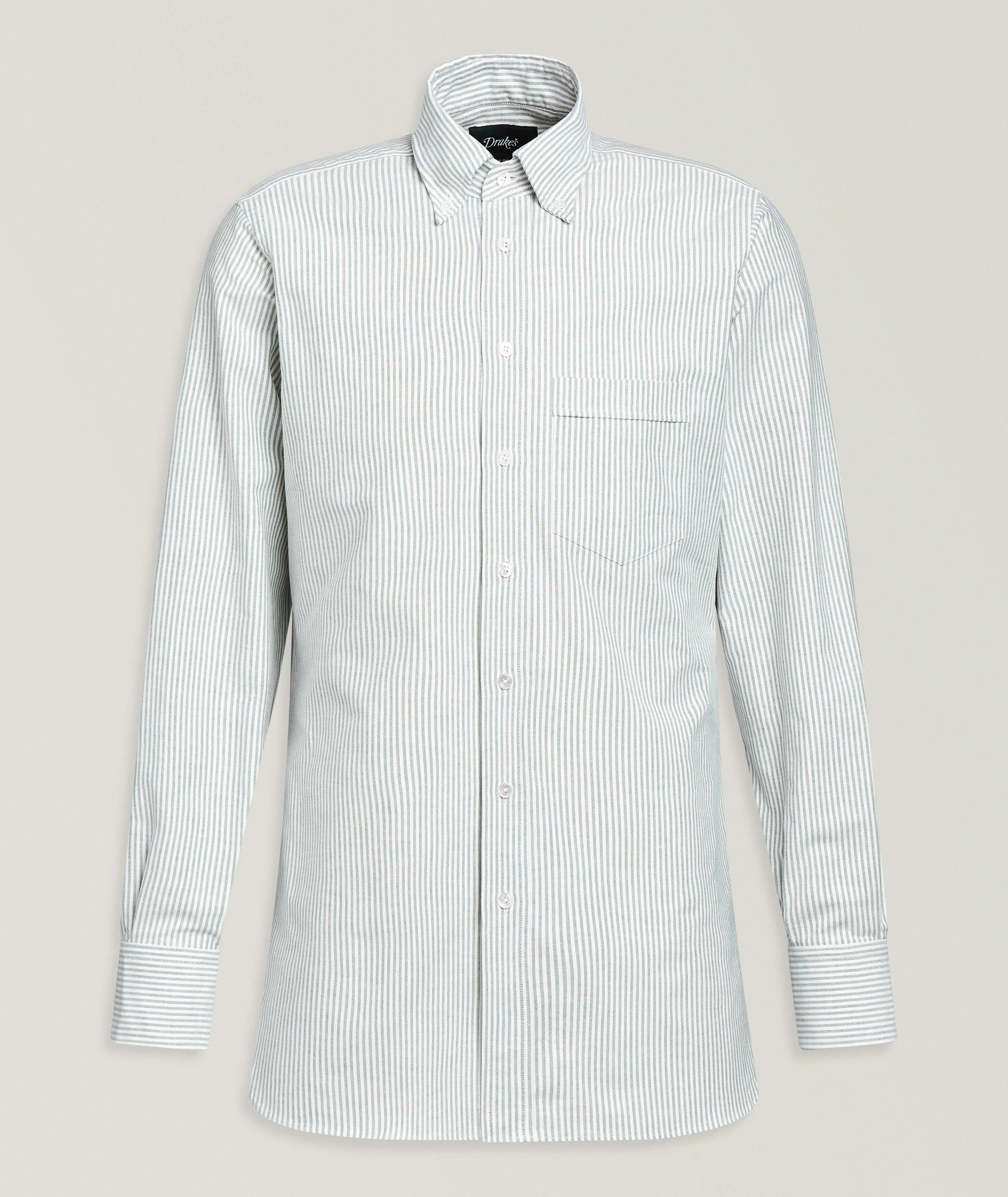 Drake's Chemise Oxford coton rayures coutil